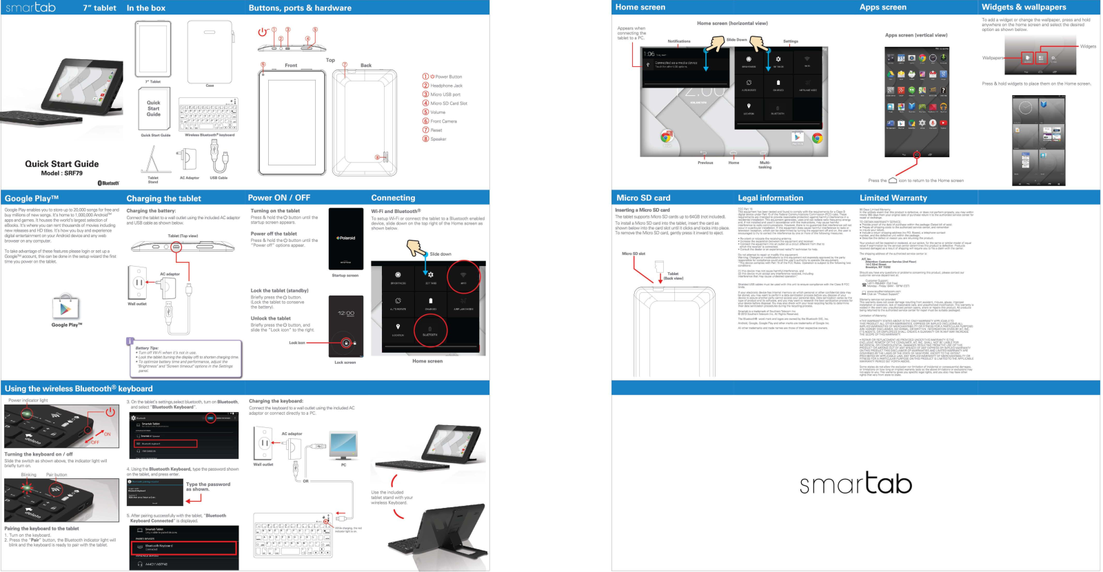 Smartab SRF79 User Manual