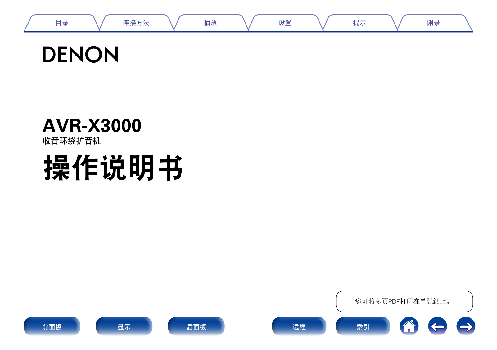 Denon AVR-X3000 Owner's Manual