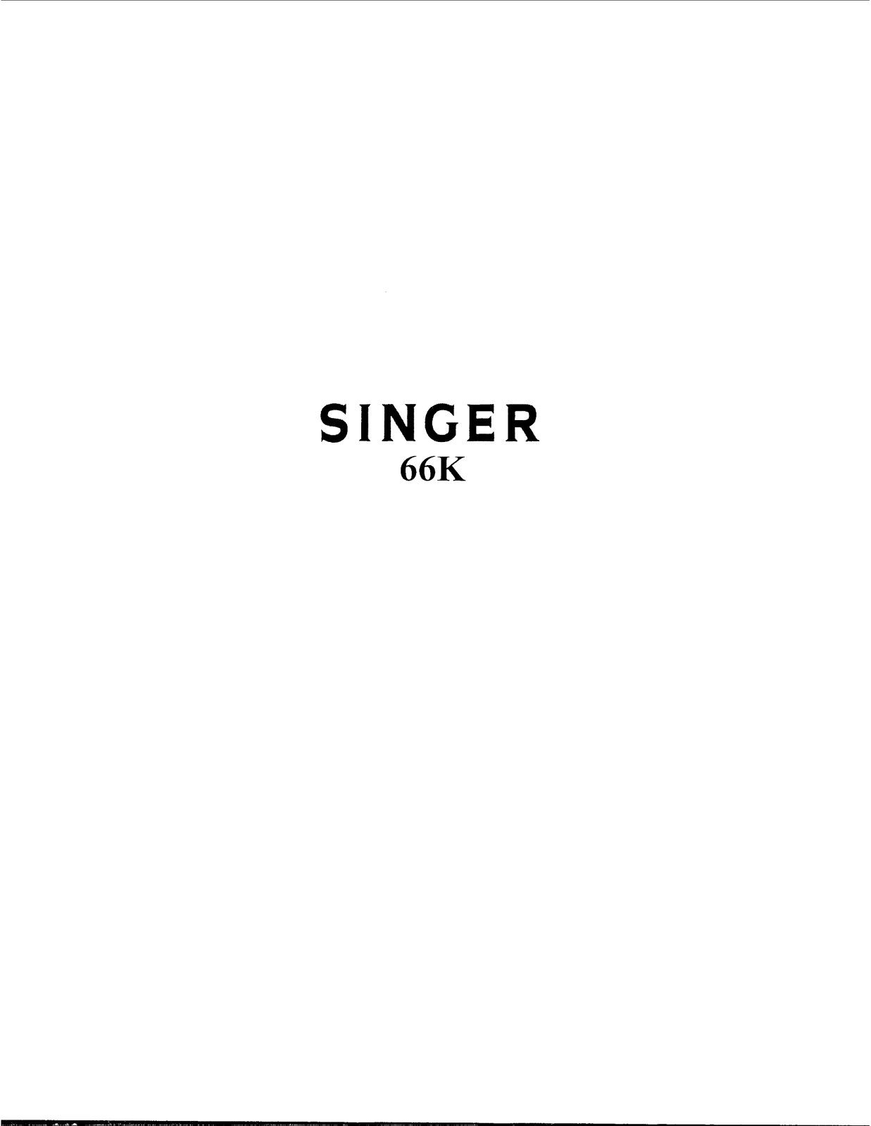 SINGER 66K Parts List