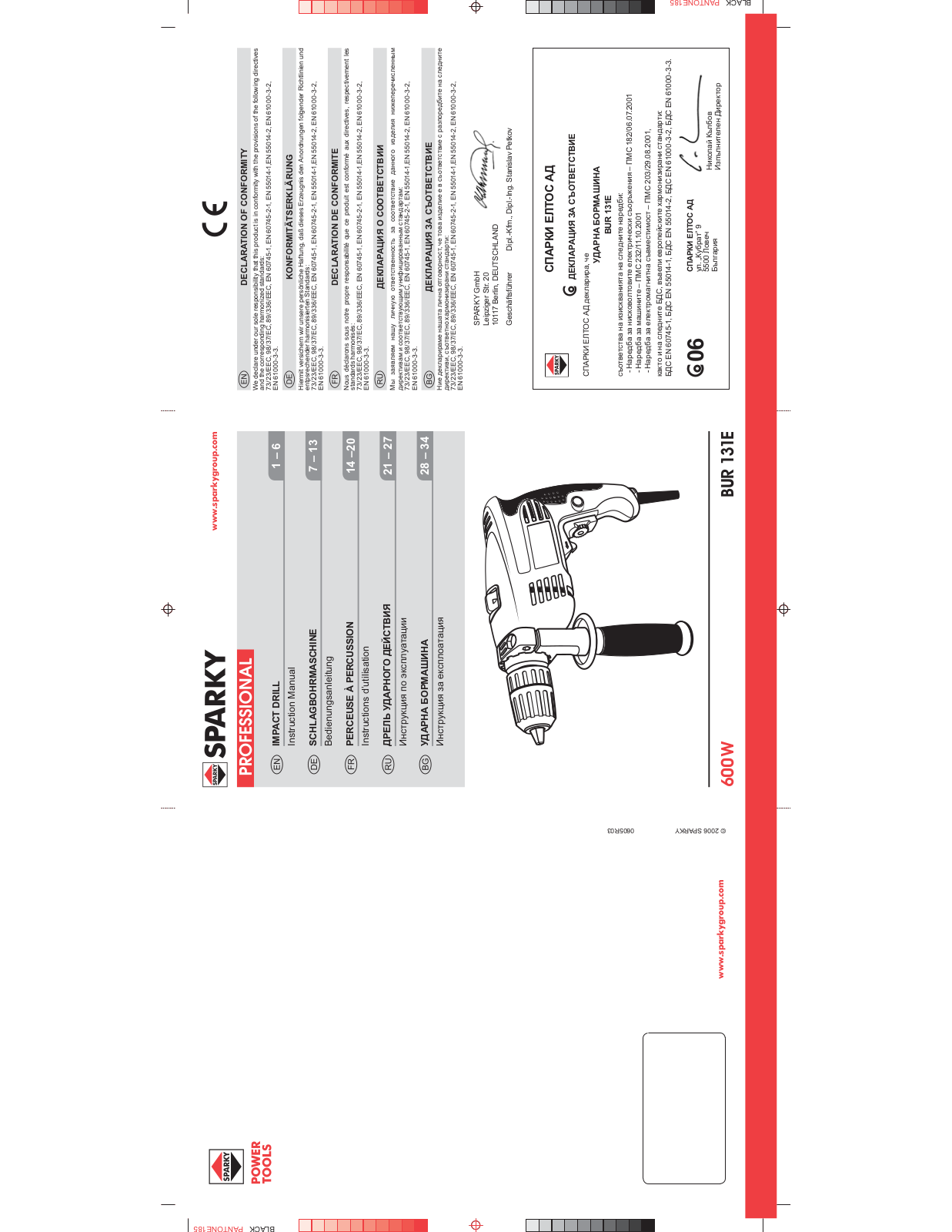 Sparky Group BUR 131E User Manual