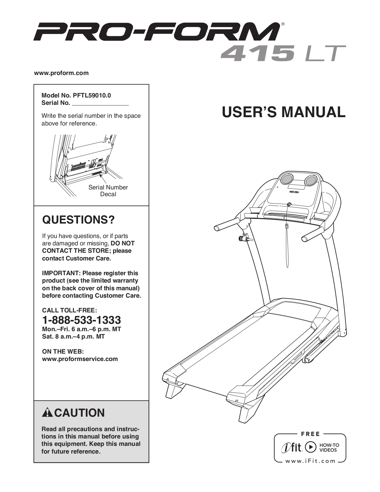 Pro-Form PFTL59010 User Manual