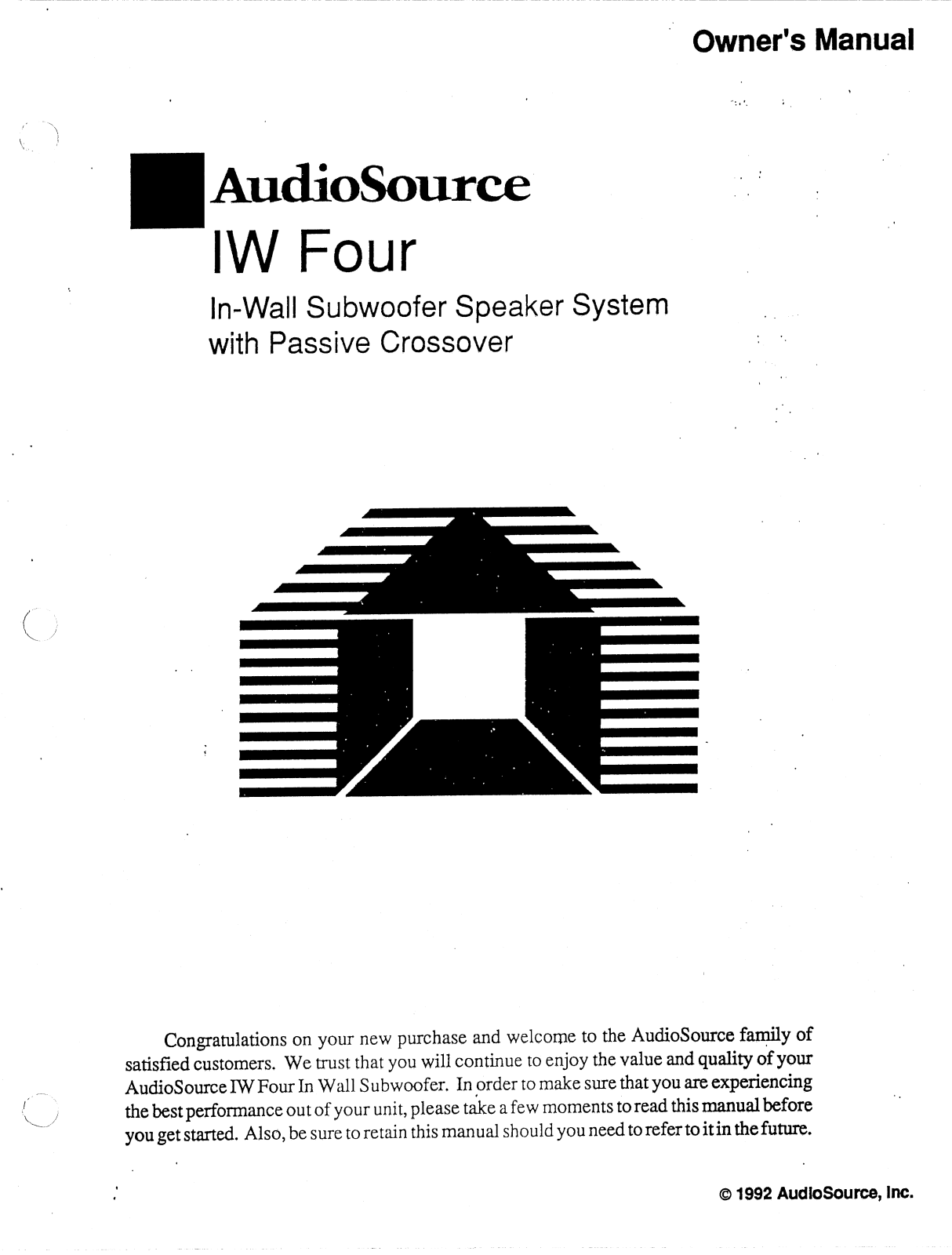 Audio Source IW Four Owner's Manual