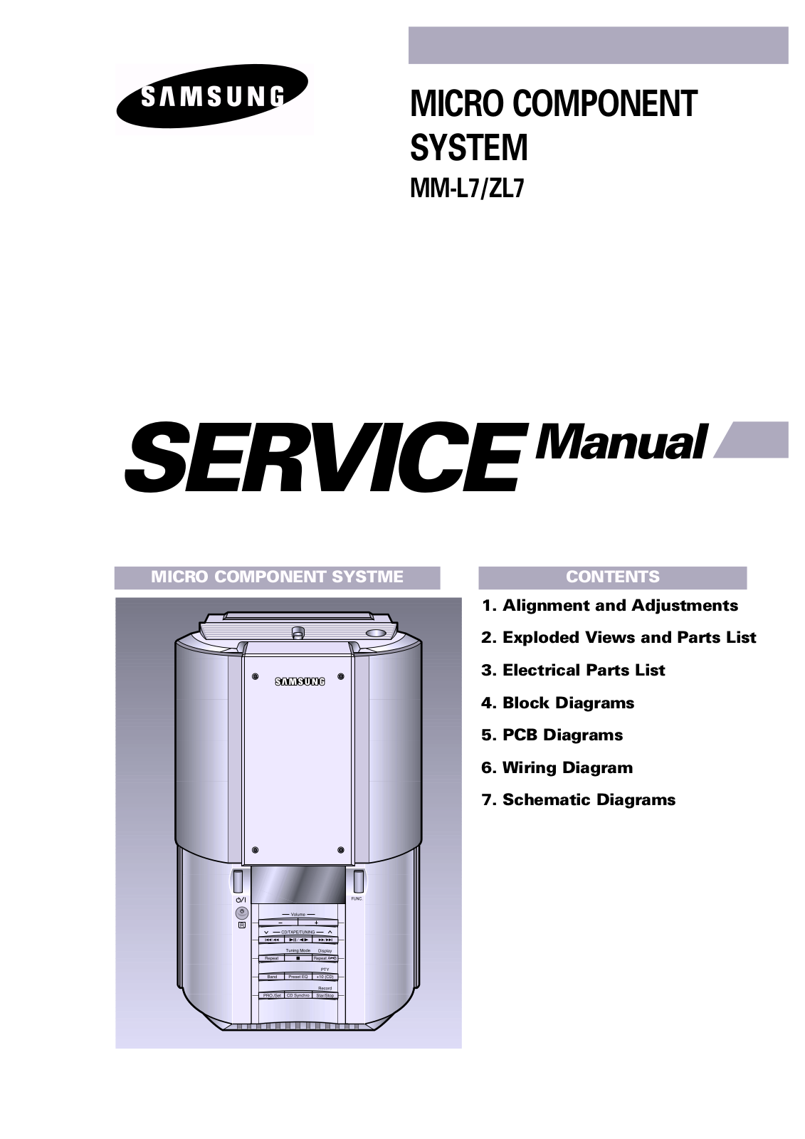 Samsung MM-L7, MM-ZL7 Service manual