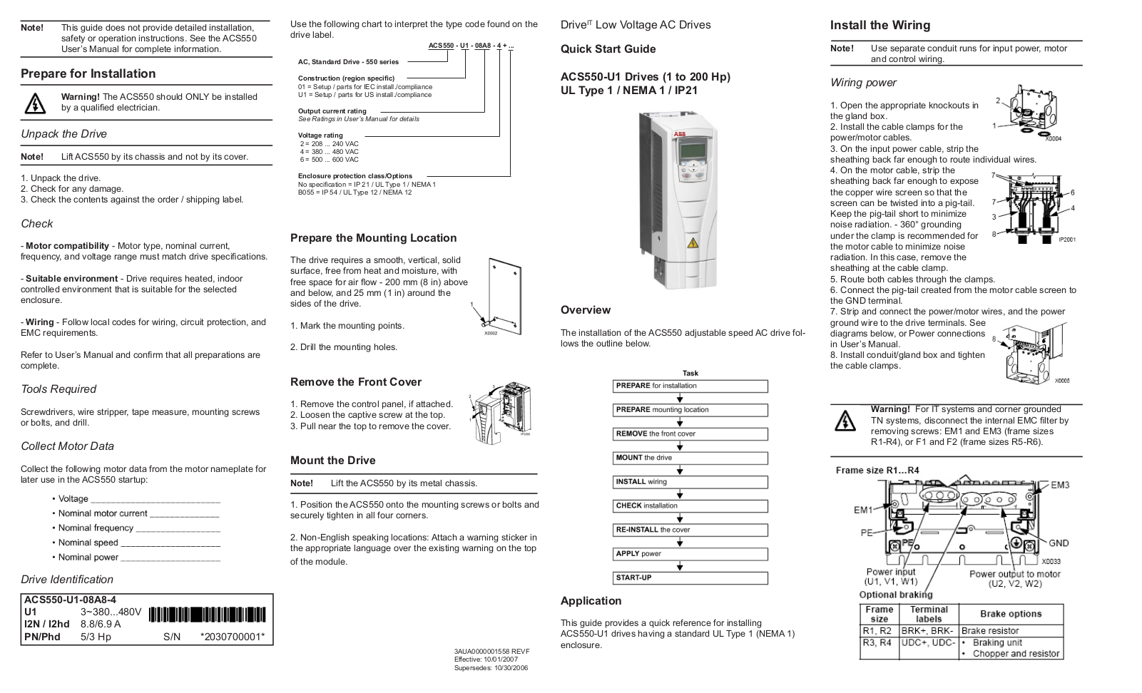 ABB ACS550-U1 Quick Start Guide