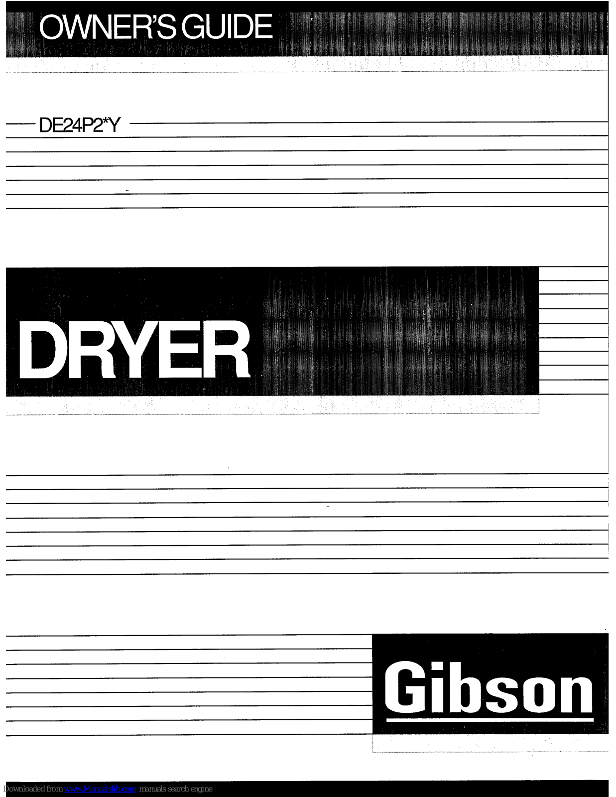 Gibson DE24P2 series Owner's Manual