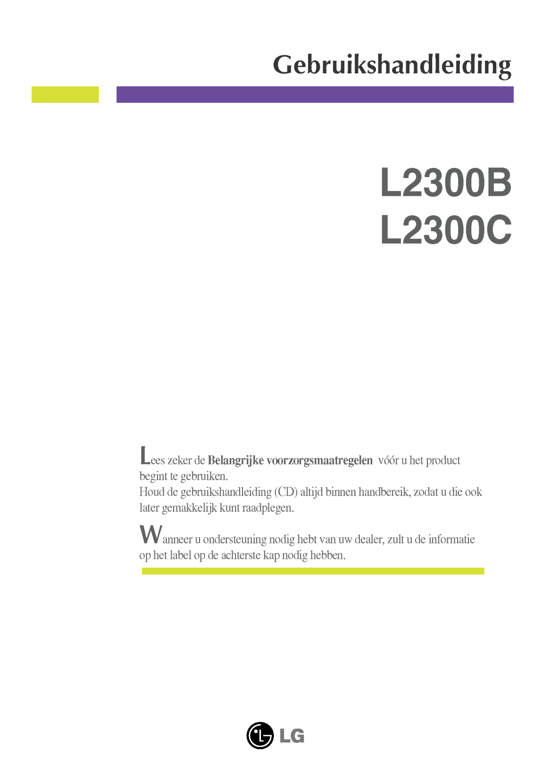 Lg L2300B, L2300C User Manual