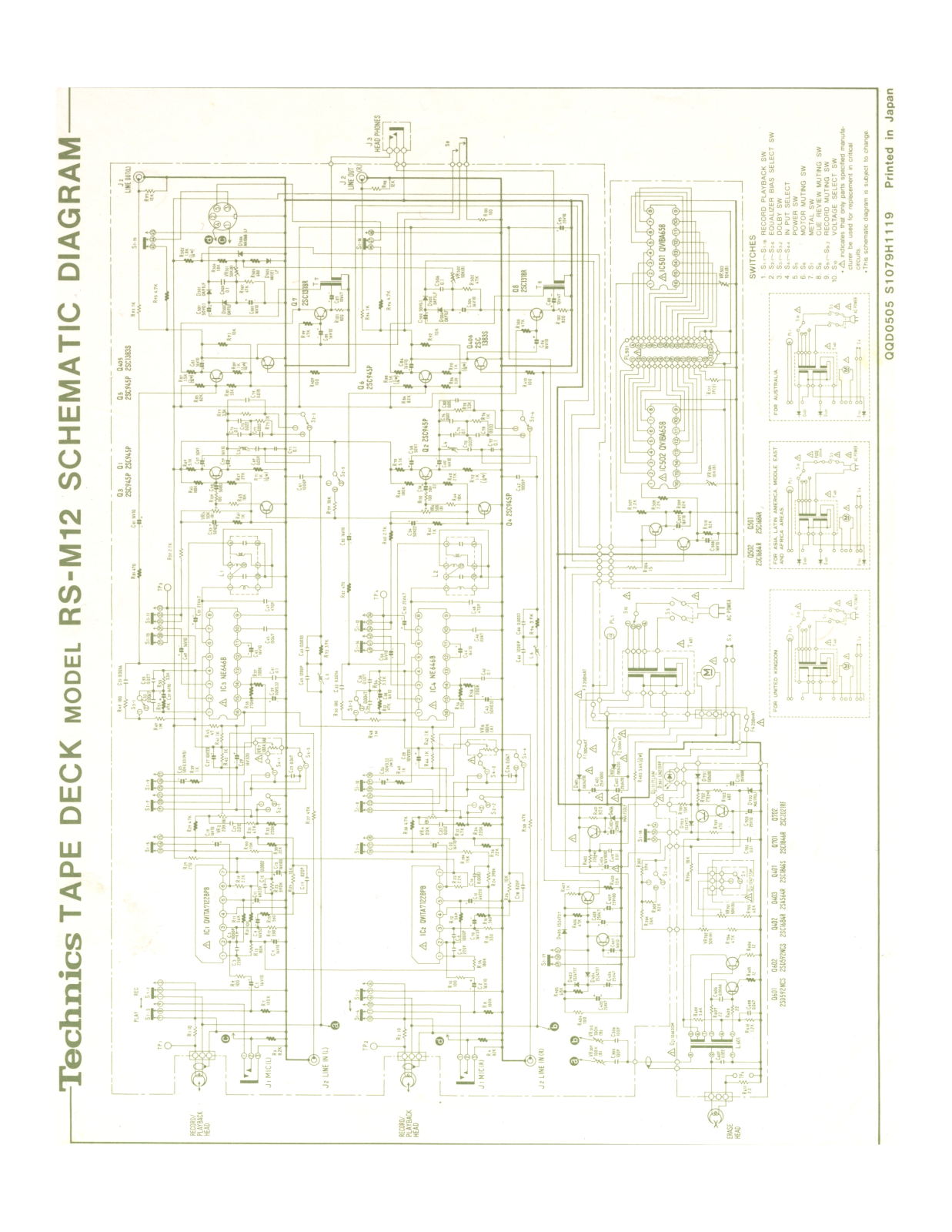 Technics RSM-12 Schematic