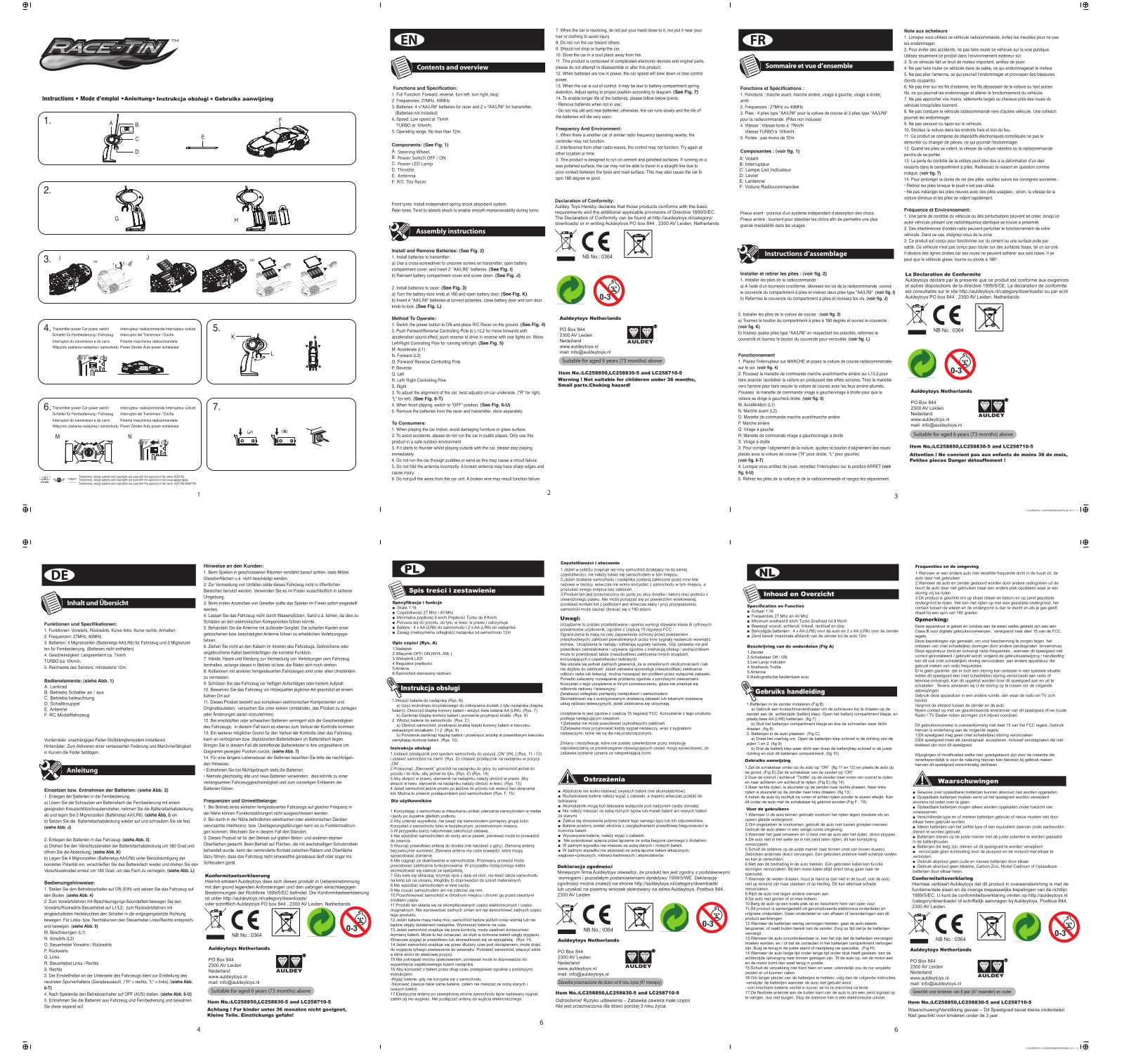 Auldey LC258850, LC258830-5, LC258710-5 User guide