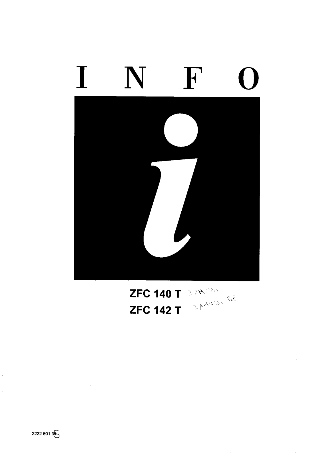 Zanussi ZFT142 User Manual