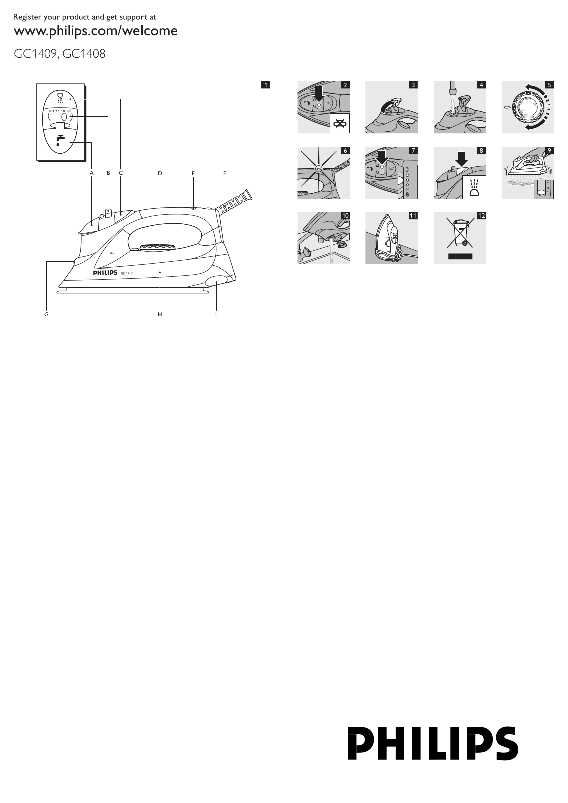 Philips GC1409, GC1408 User Manual