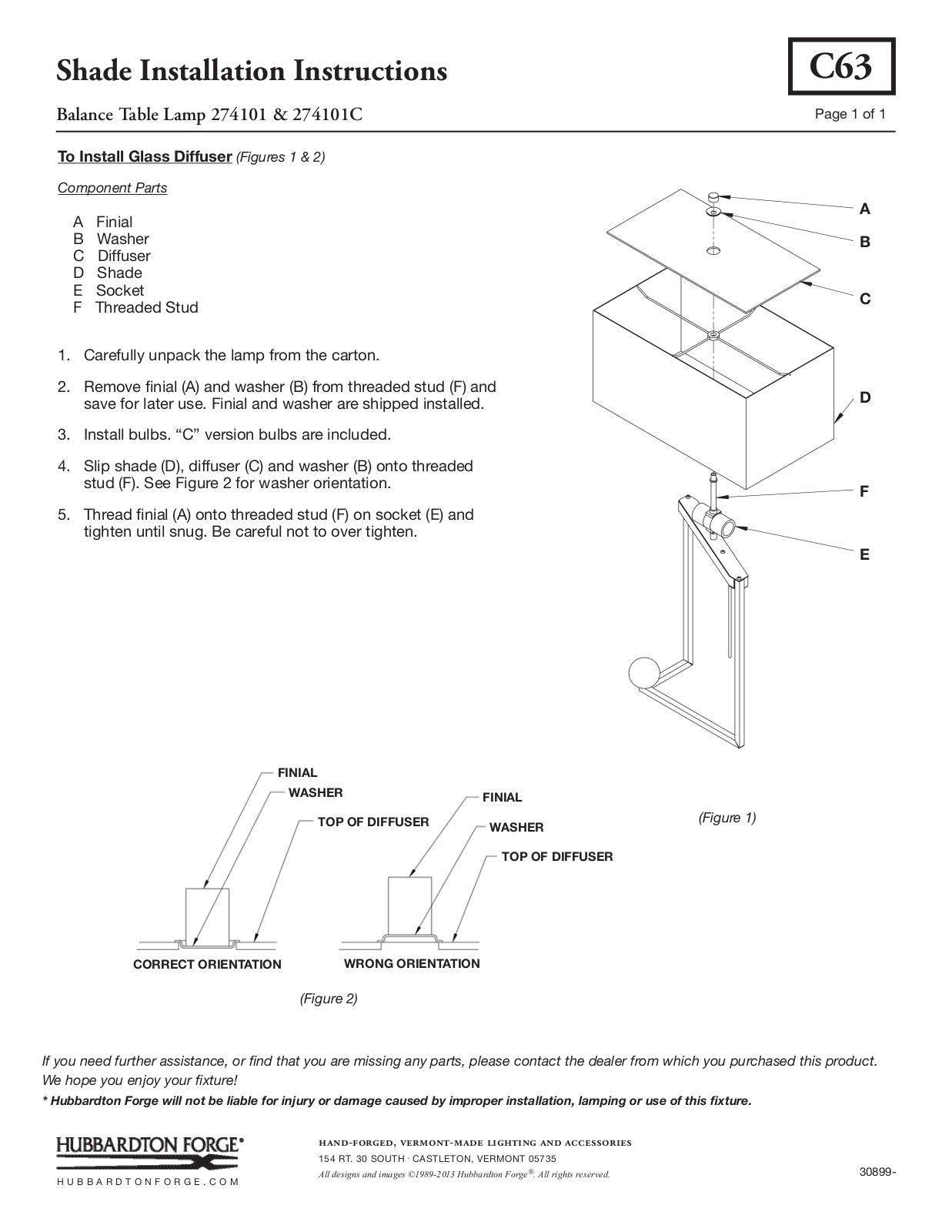 Hubbardton Forge 274101 User Manual