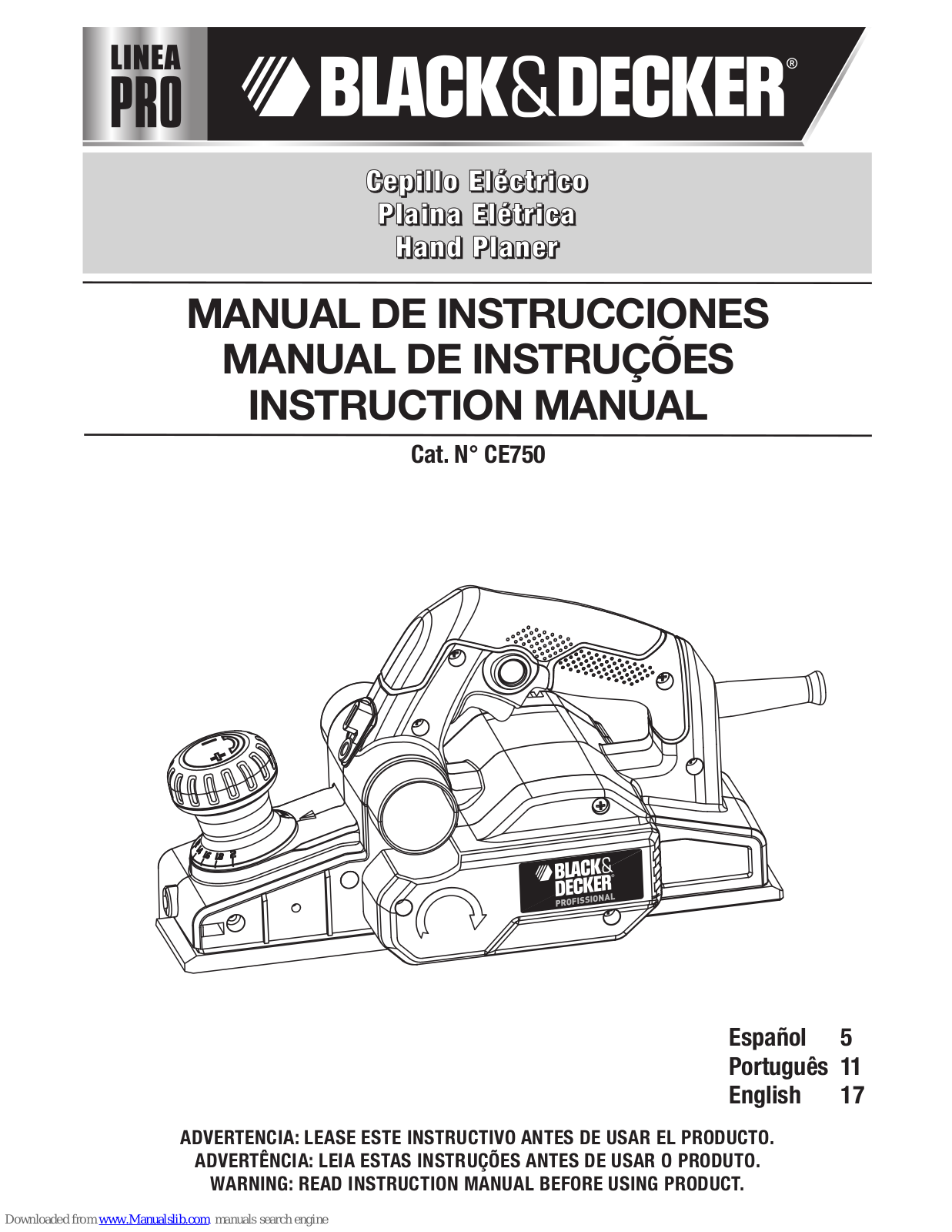 Black & Decker CE750 Instruction Manual