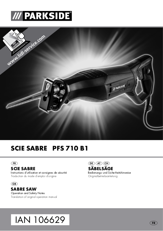 Parkside PFS 710 B1 User Manual