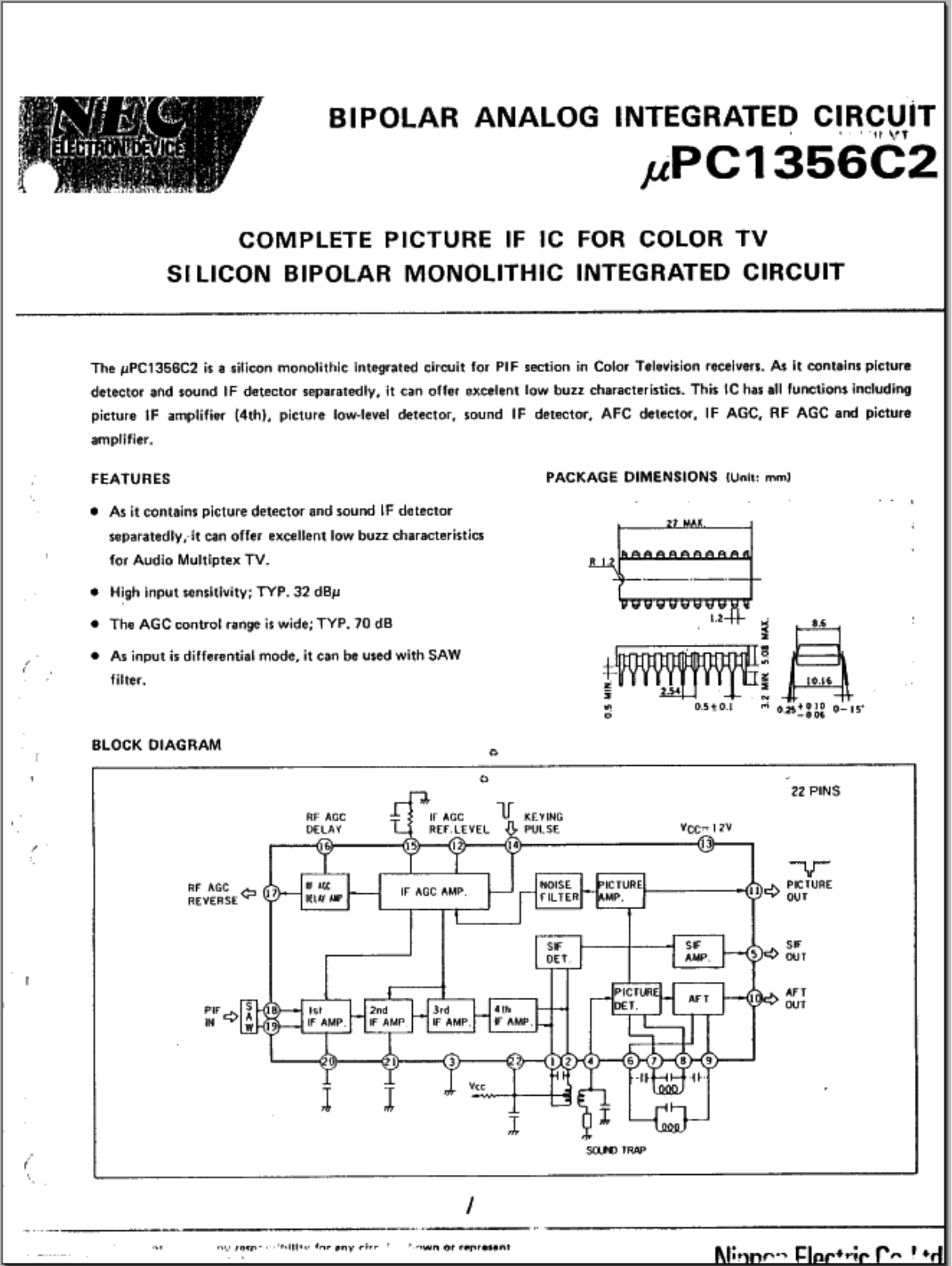 Datasheet UPC1356C2 Specification - ManualMachine.com