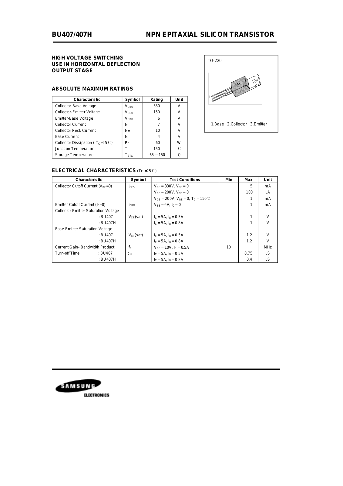Samsung bu407 Datasheet - ManualMachine.com