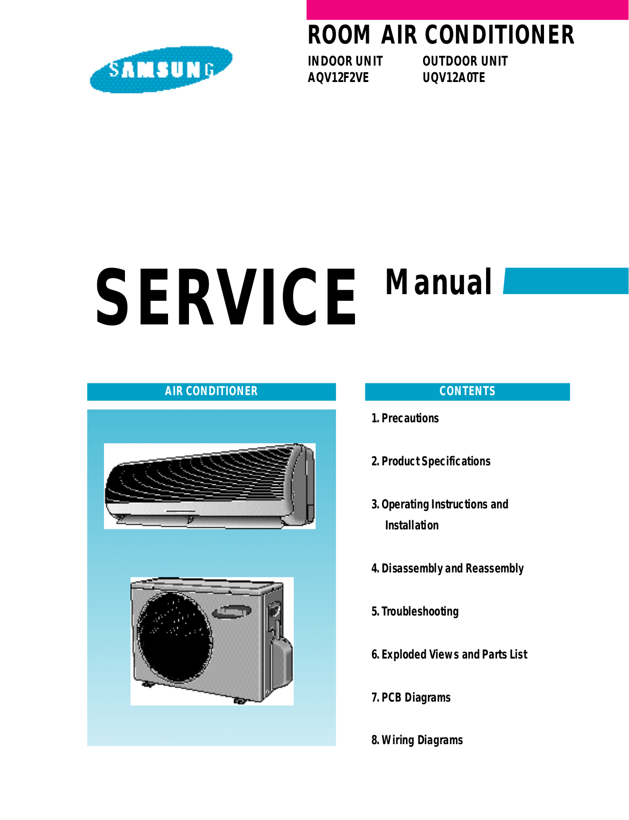 Samsung AQV12, AQV12F2VE-BOL Service Manual
