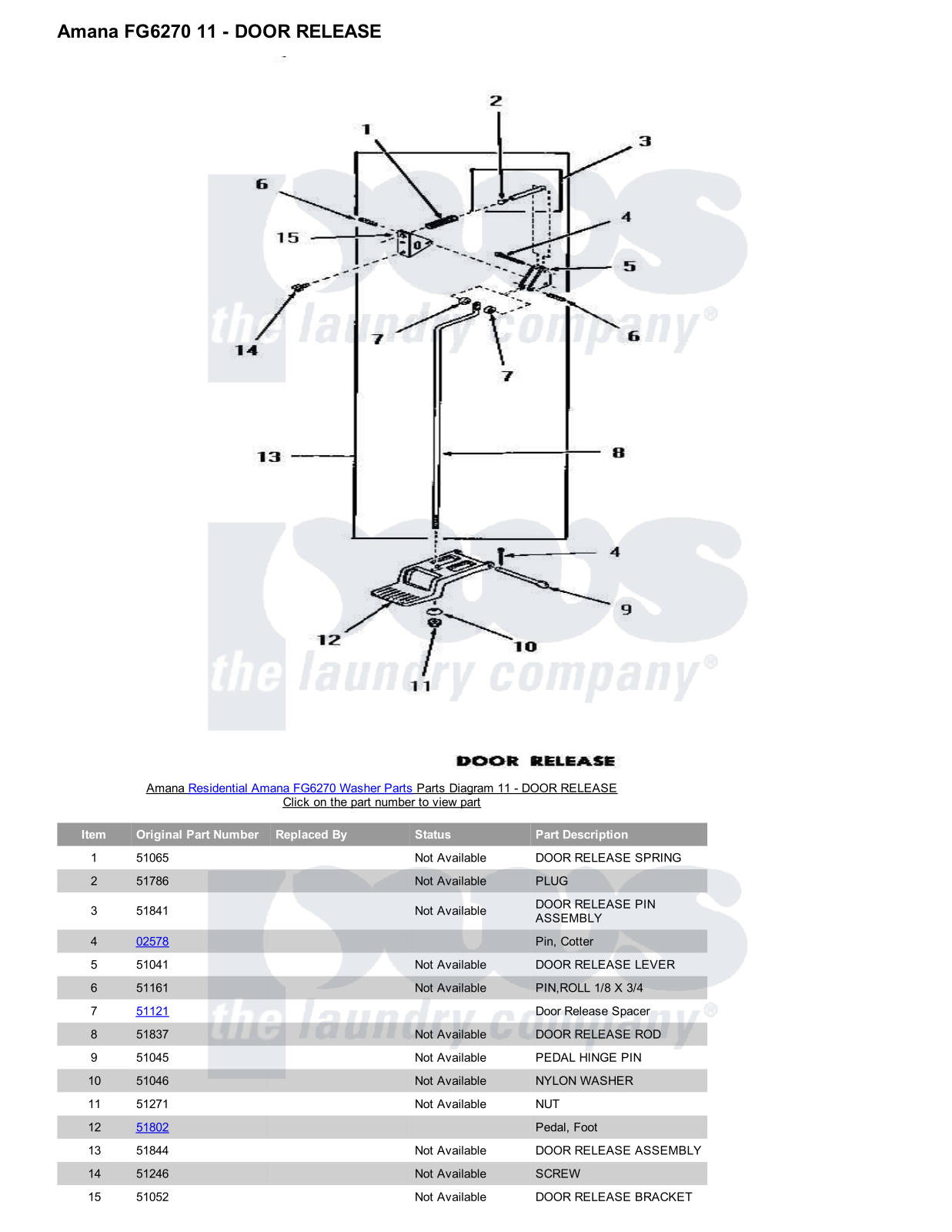 Amana FG6270 Parts Diagram