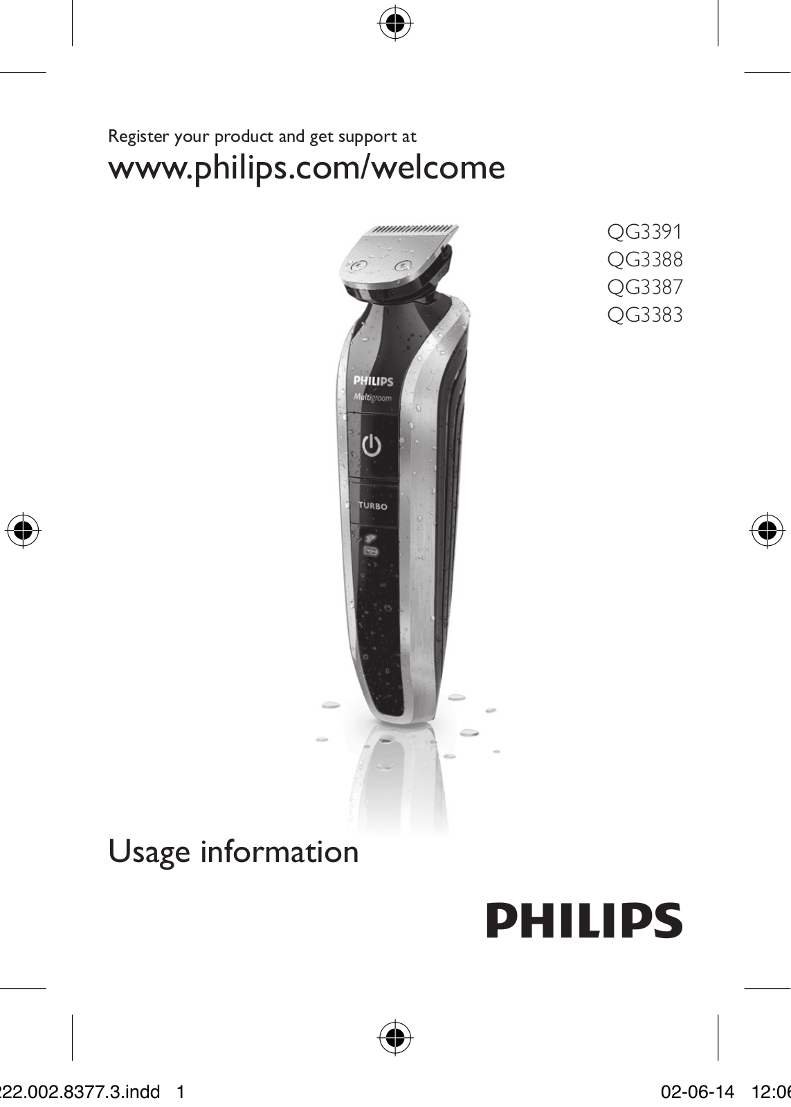 Philips QG3391, QG3388, QG3387, QG3383 User Information - ManualMachine.com