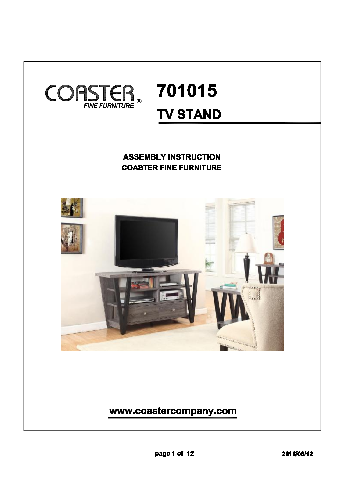 Coaster 701015 Assembly Guide - ManualMachine.com