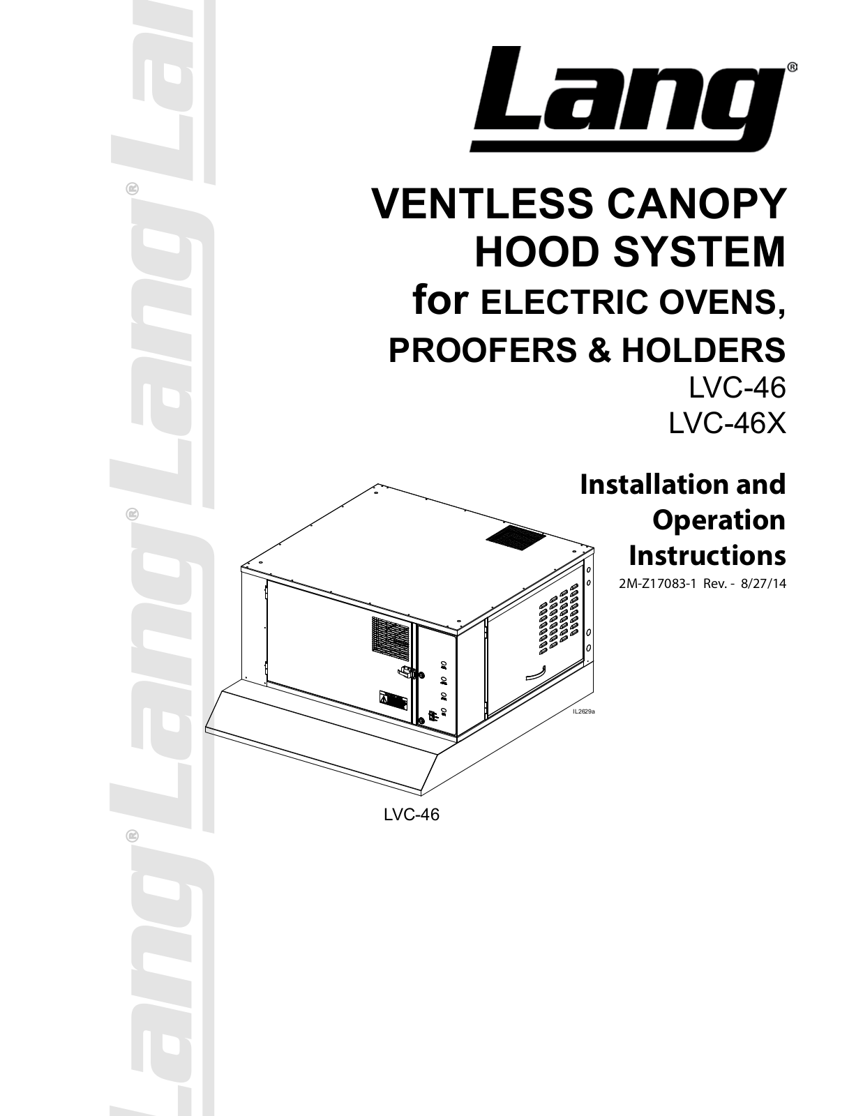 Lang Manufacturing LVC-46X Installation  Manual