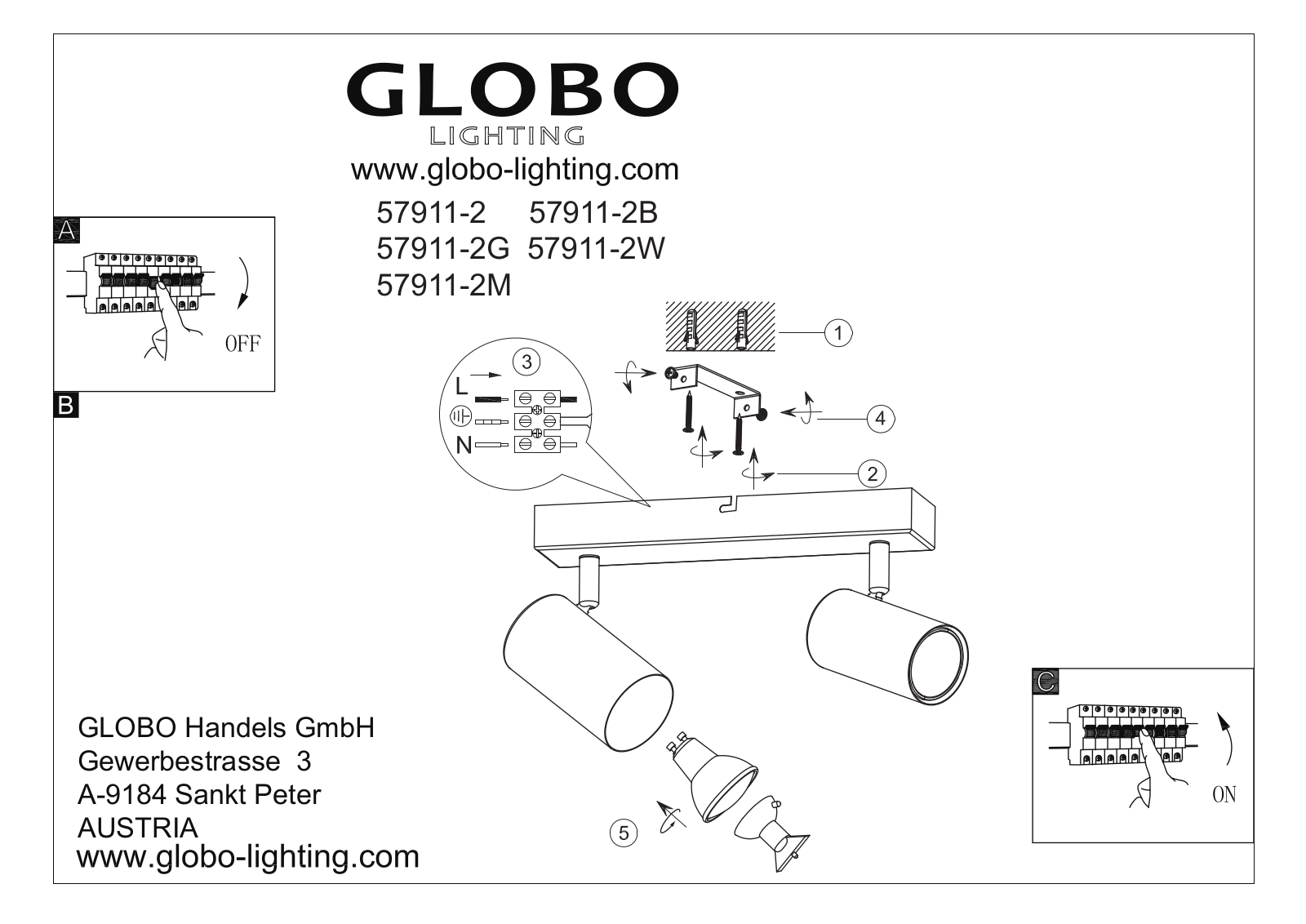 GLOBO 57911-2W User guide - ManualMachine.com