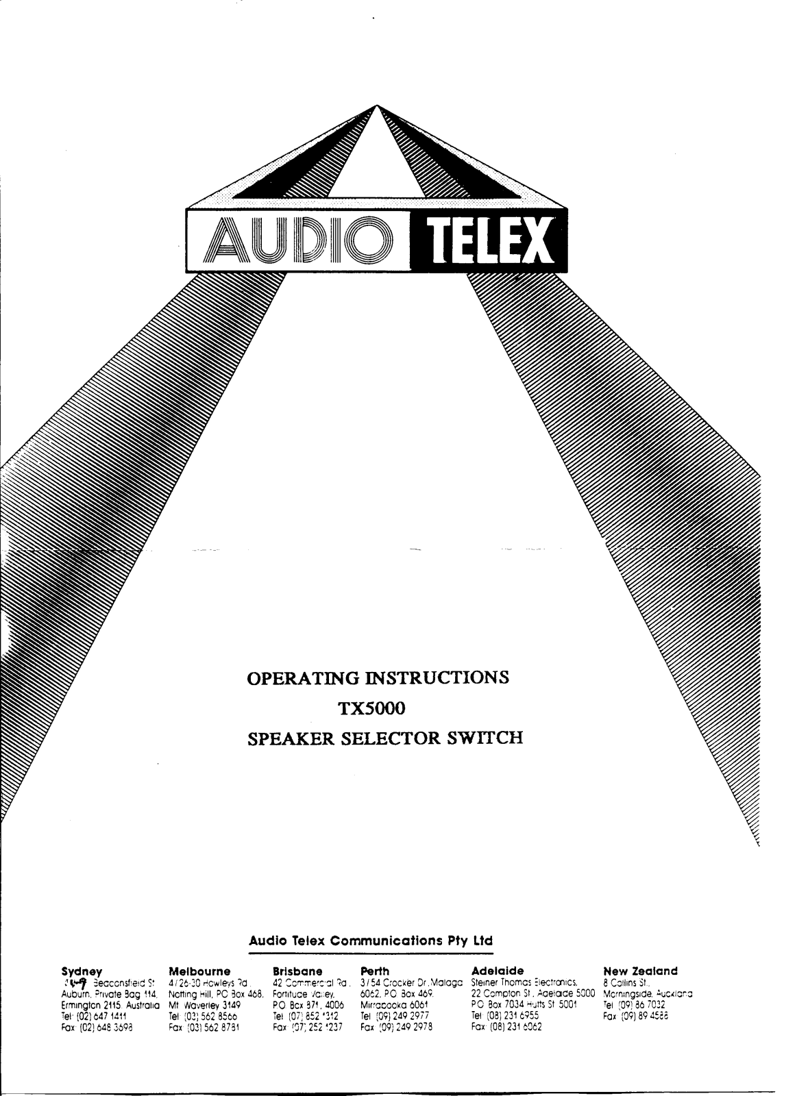 Audio telex TX5000 User Manual