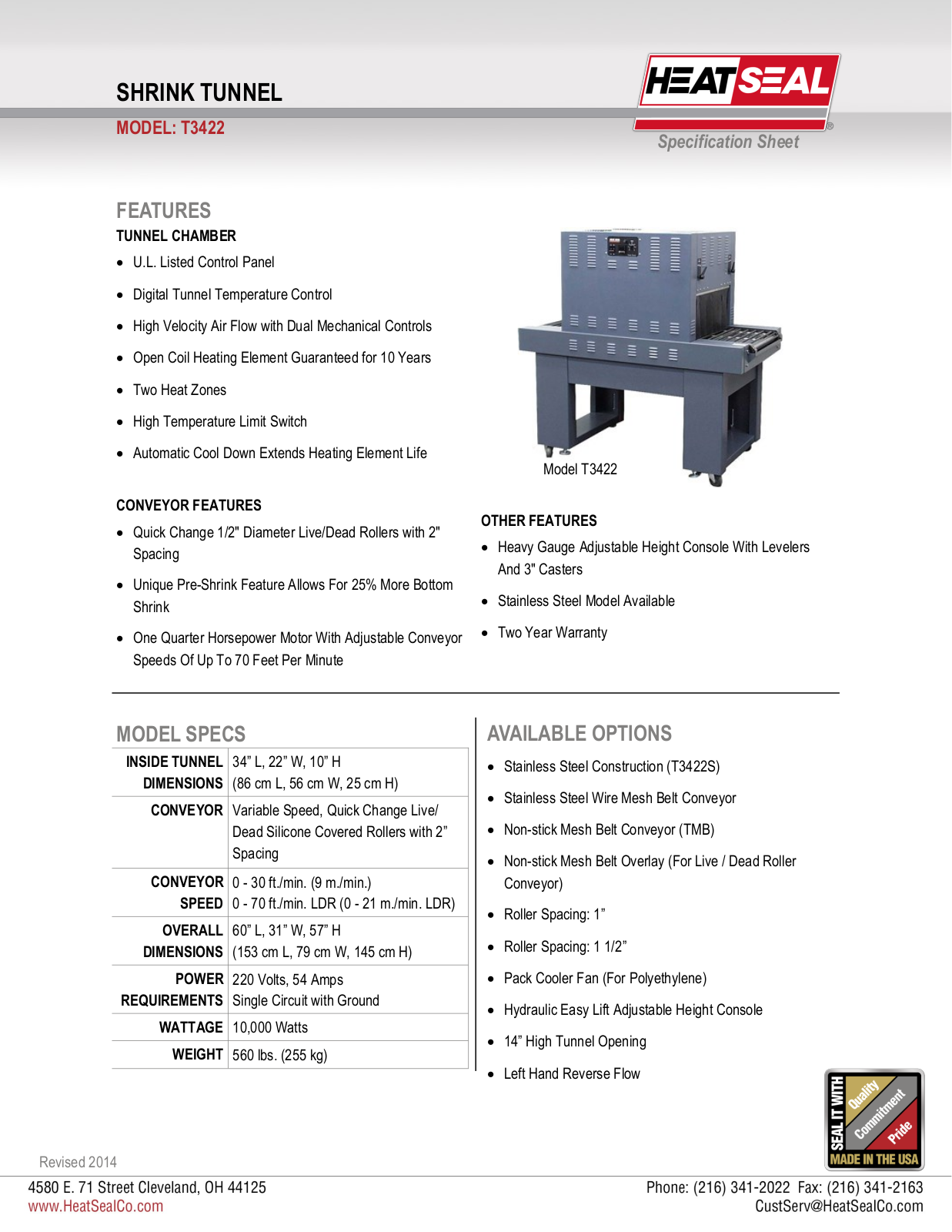 Heat Seal T3422 User Manual