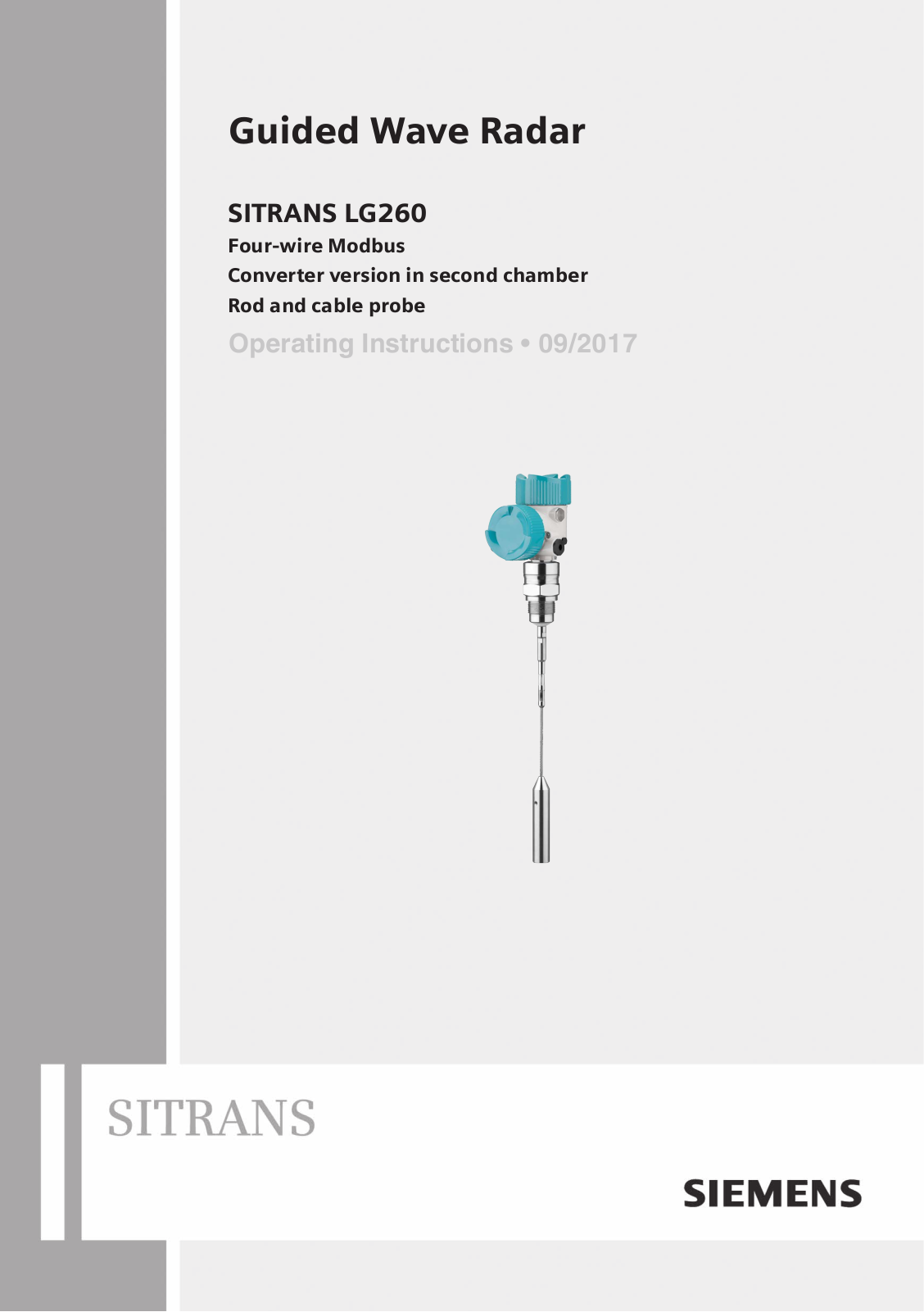 Siemens SITRANS LG260 Operating Instructions Manual