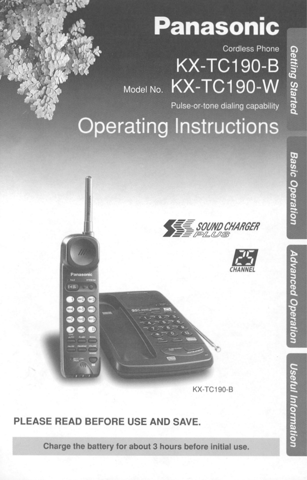 Panasonic kx-tc190 Operation Manual