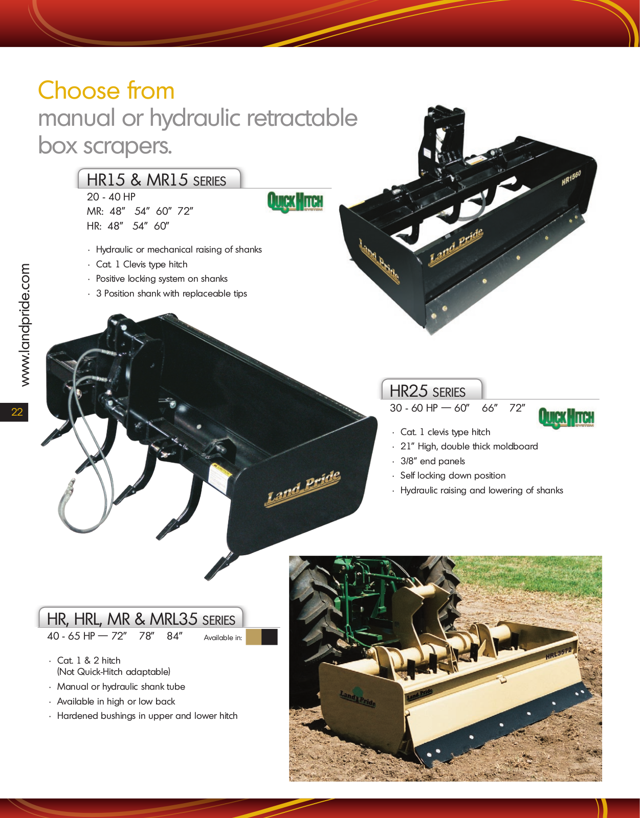 Land Pride MR15 User Manual