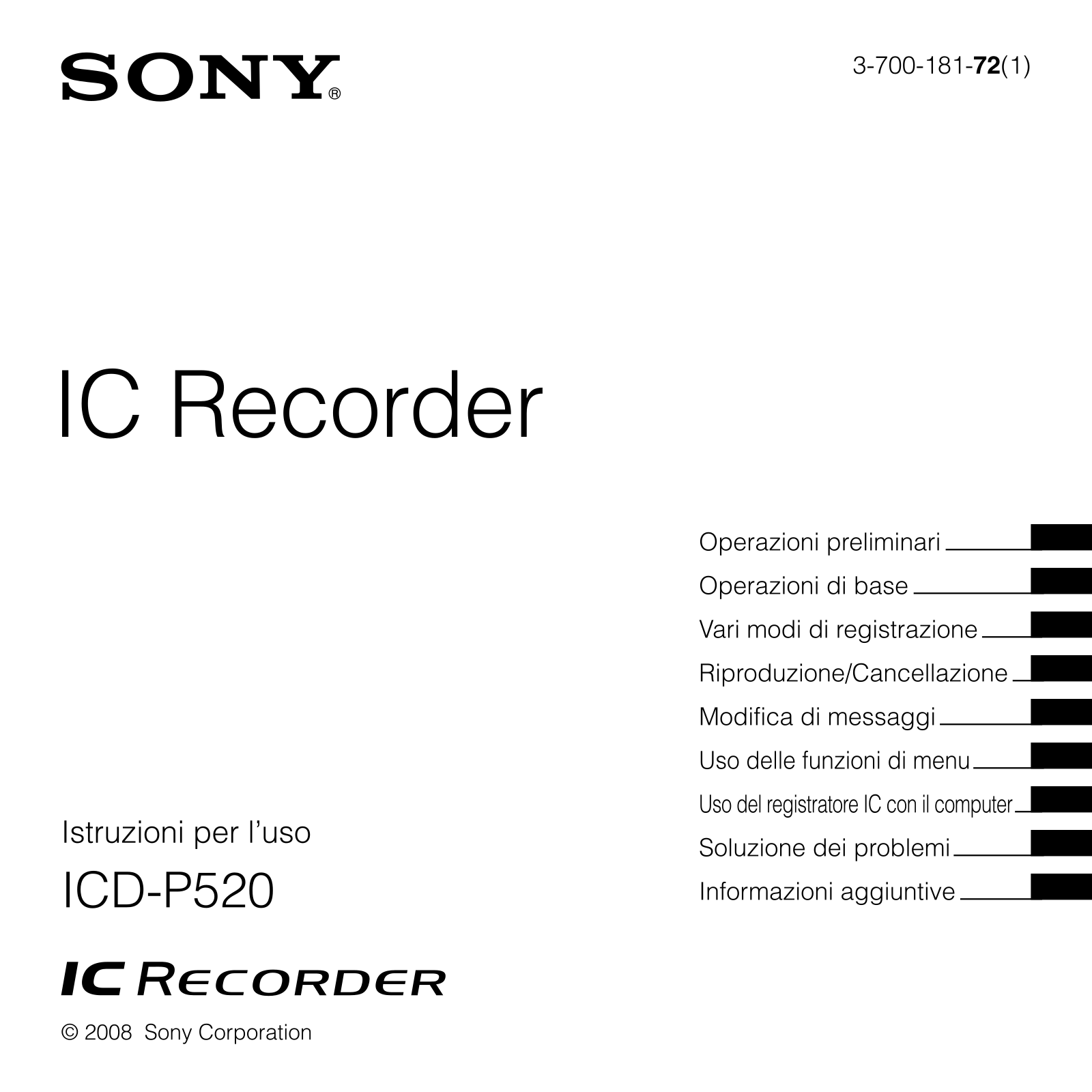 Sony ICD-P520 User Manual