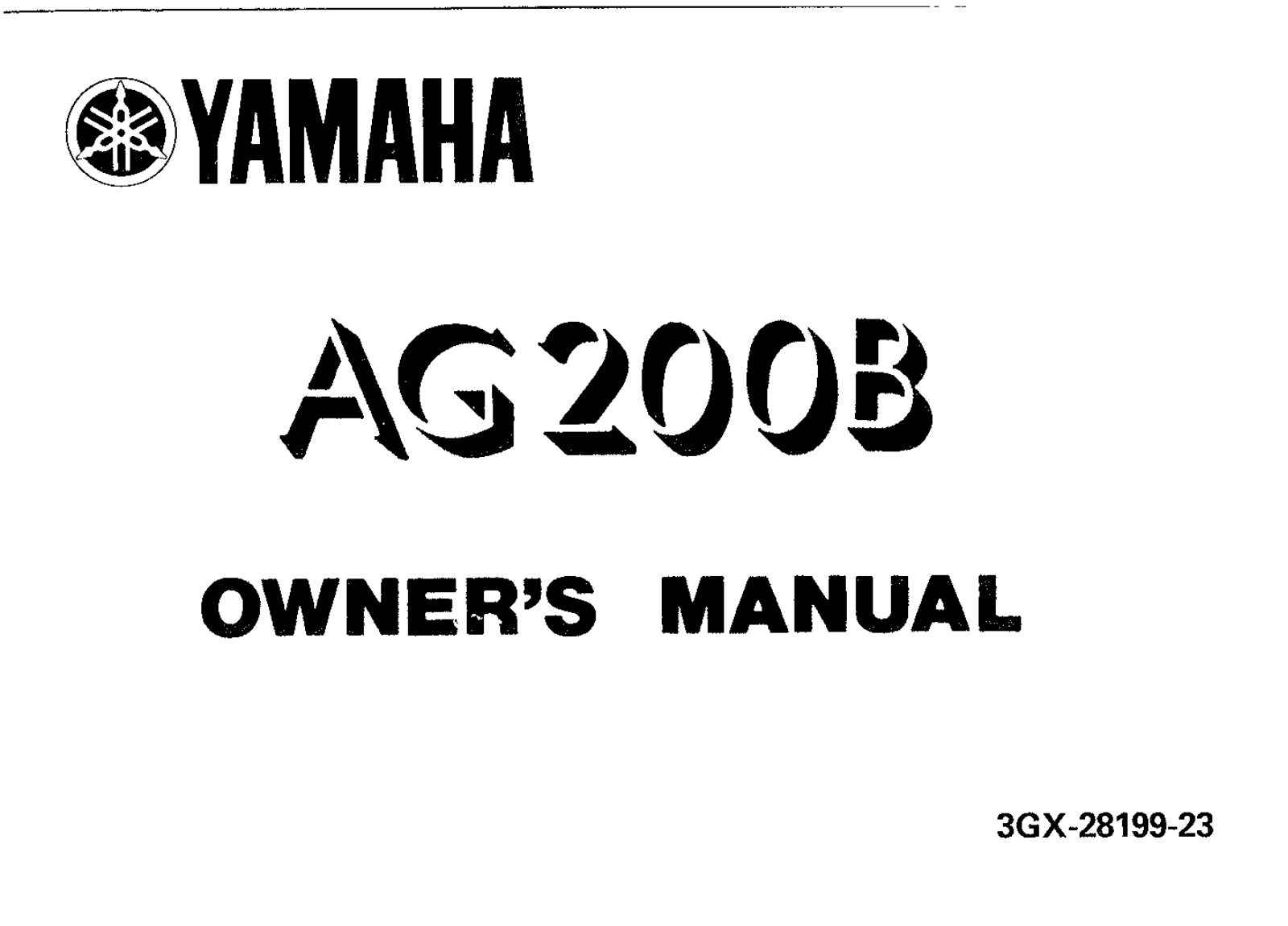 Yamaha AG200F B 1991 Owner's manual