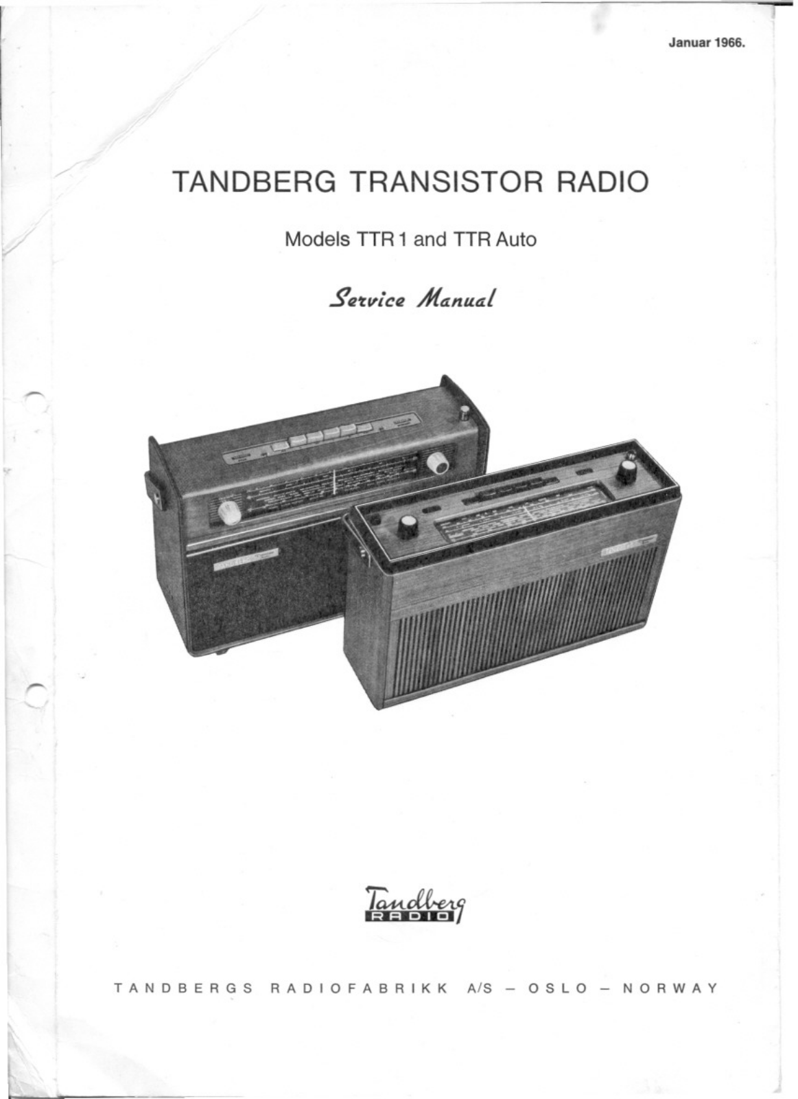 Tandberg TTR-1 Service manual