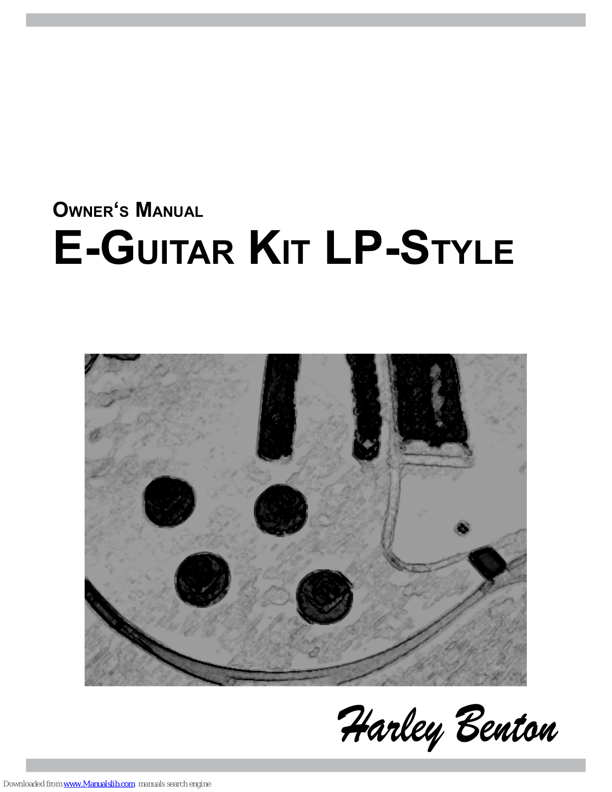 Harley Benton LP-Style, E-Guitar Kit SG-Style, FV DIY-KIT Owner's Manual