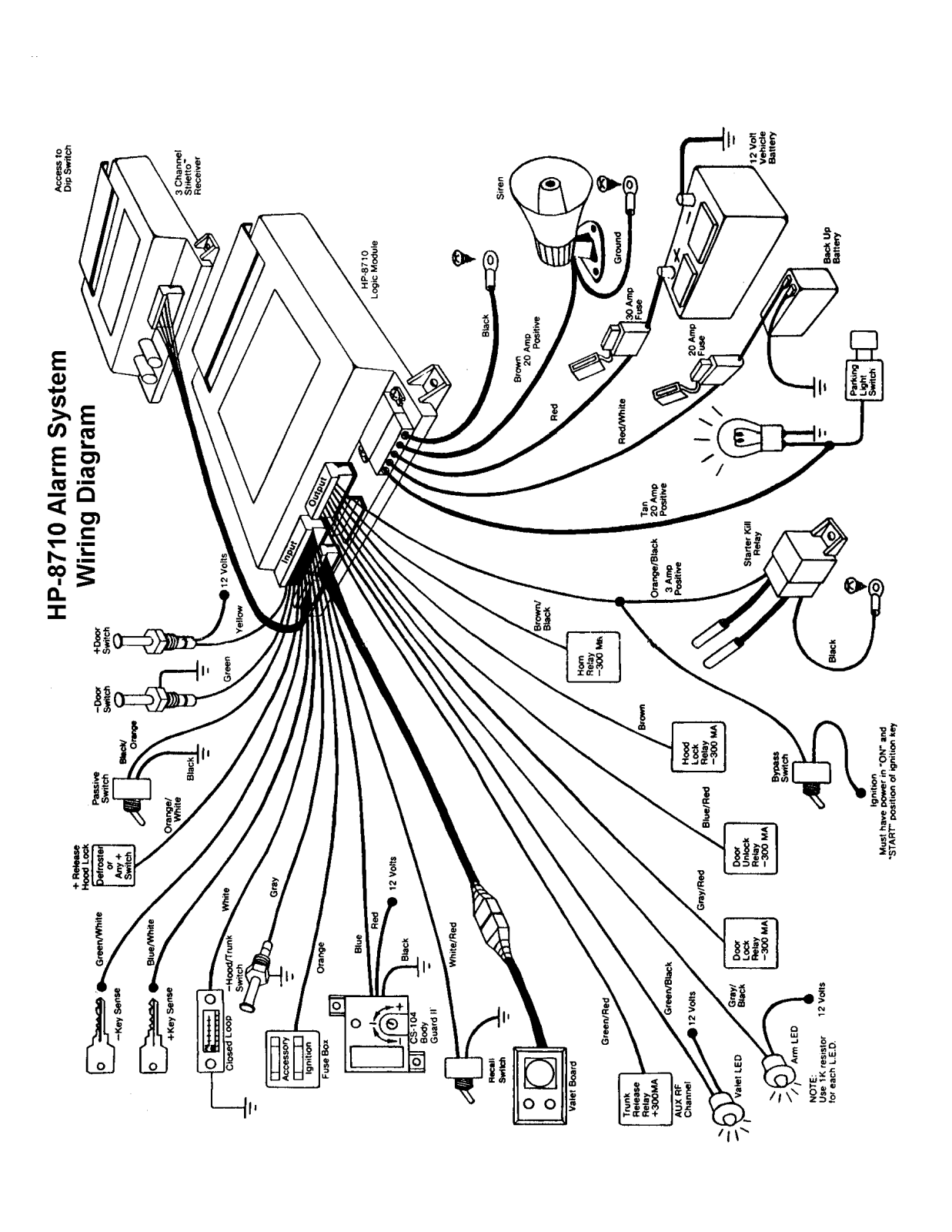 Crimestopper HP-8710 Wiring Diagram