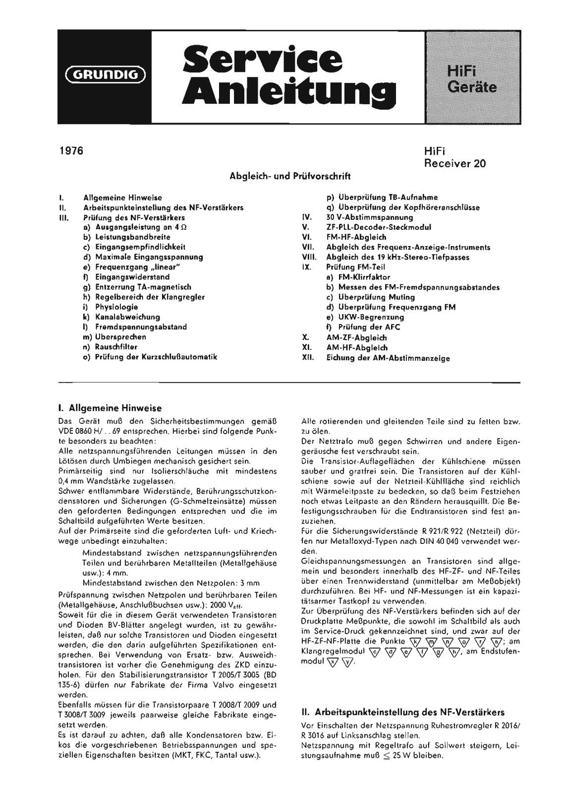 Grundig Receiver-20 Service Manual