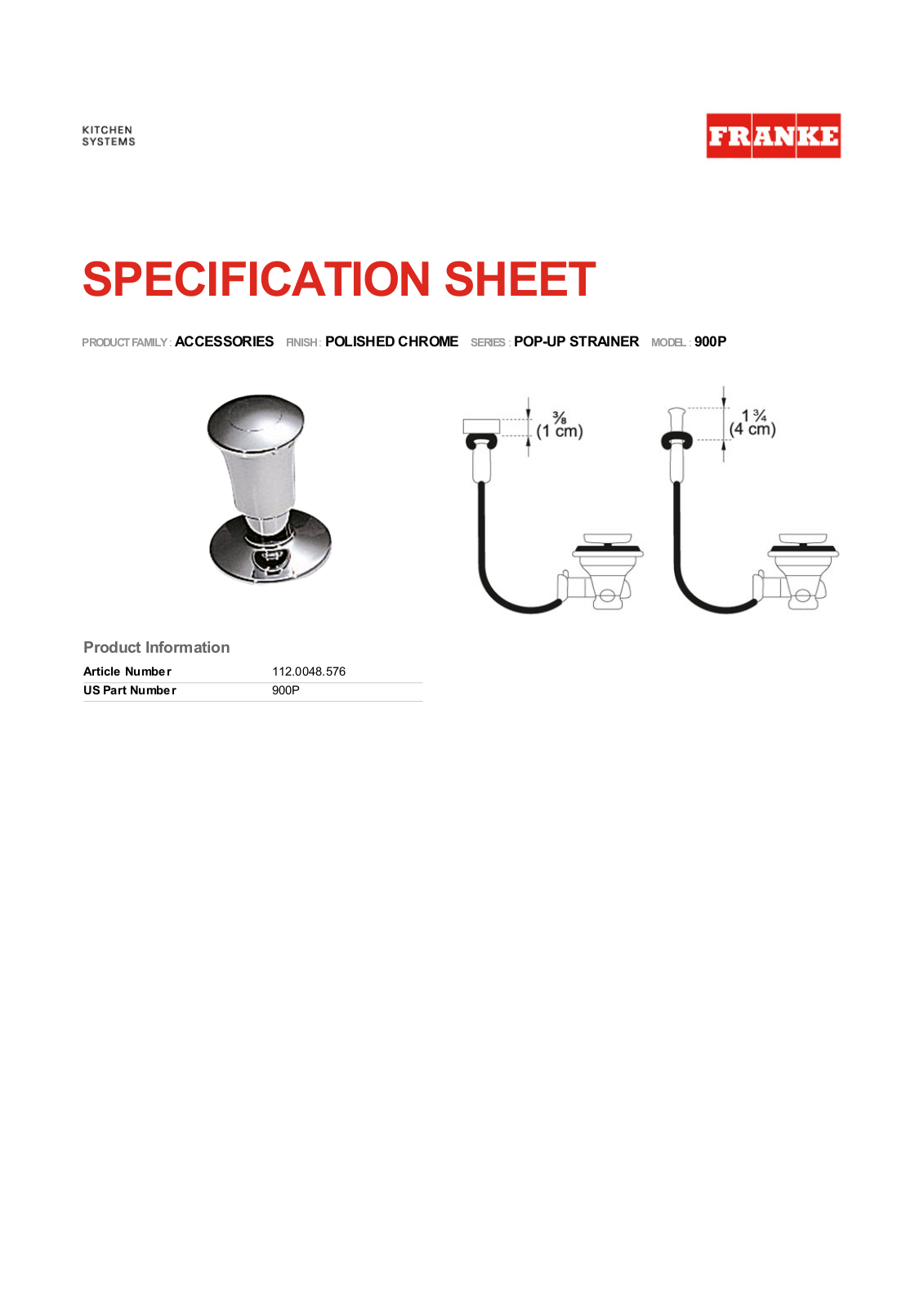 Franke Foodservice 900P User Manual