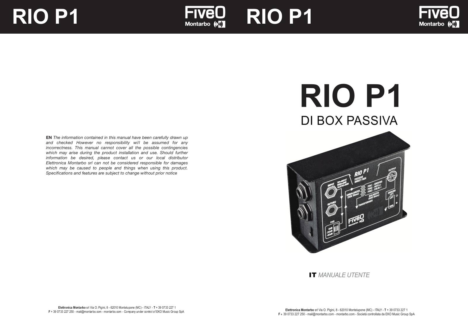 FiveO RIO P1 User manual