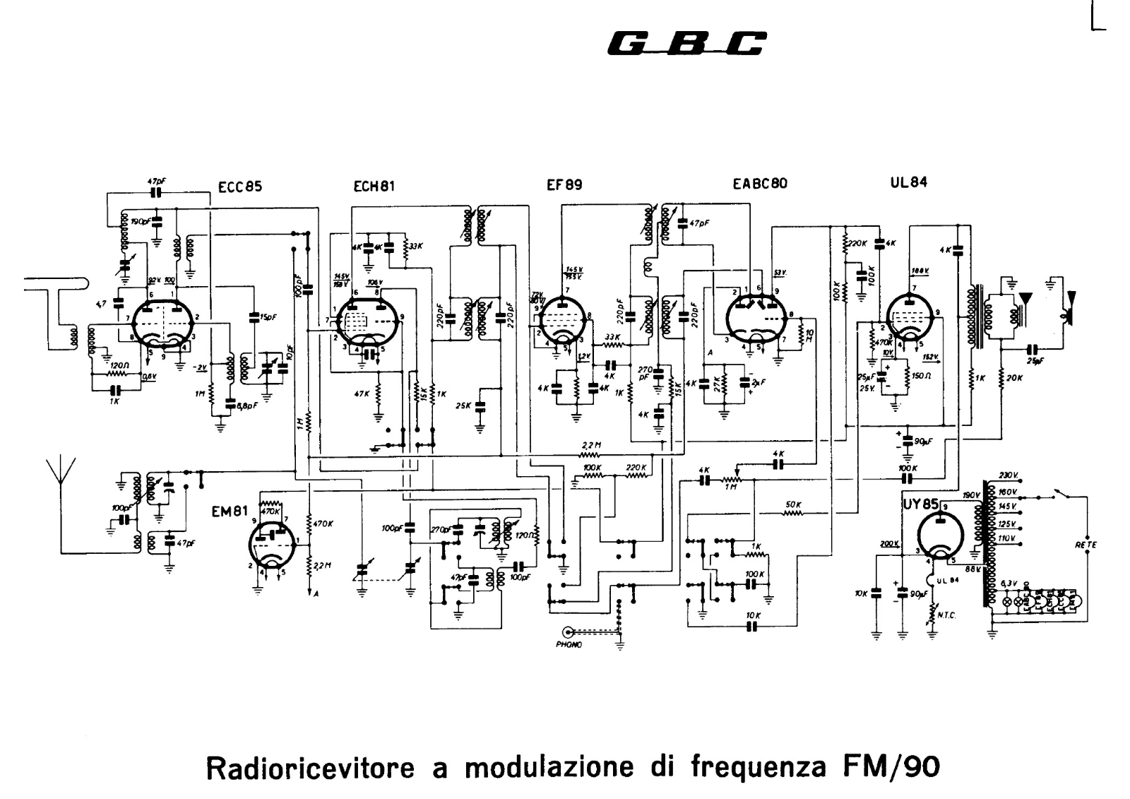 GBC fm 90 schematic