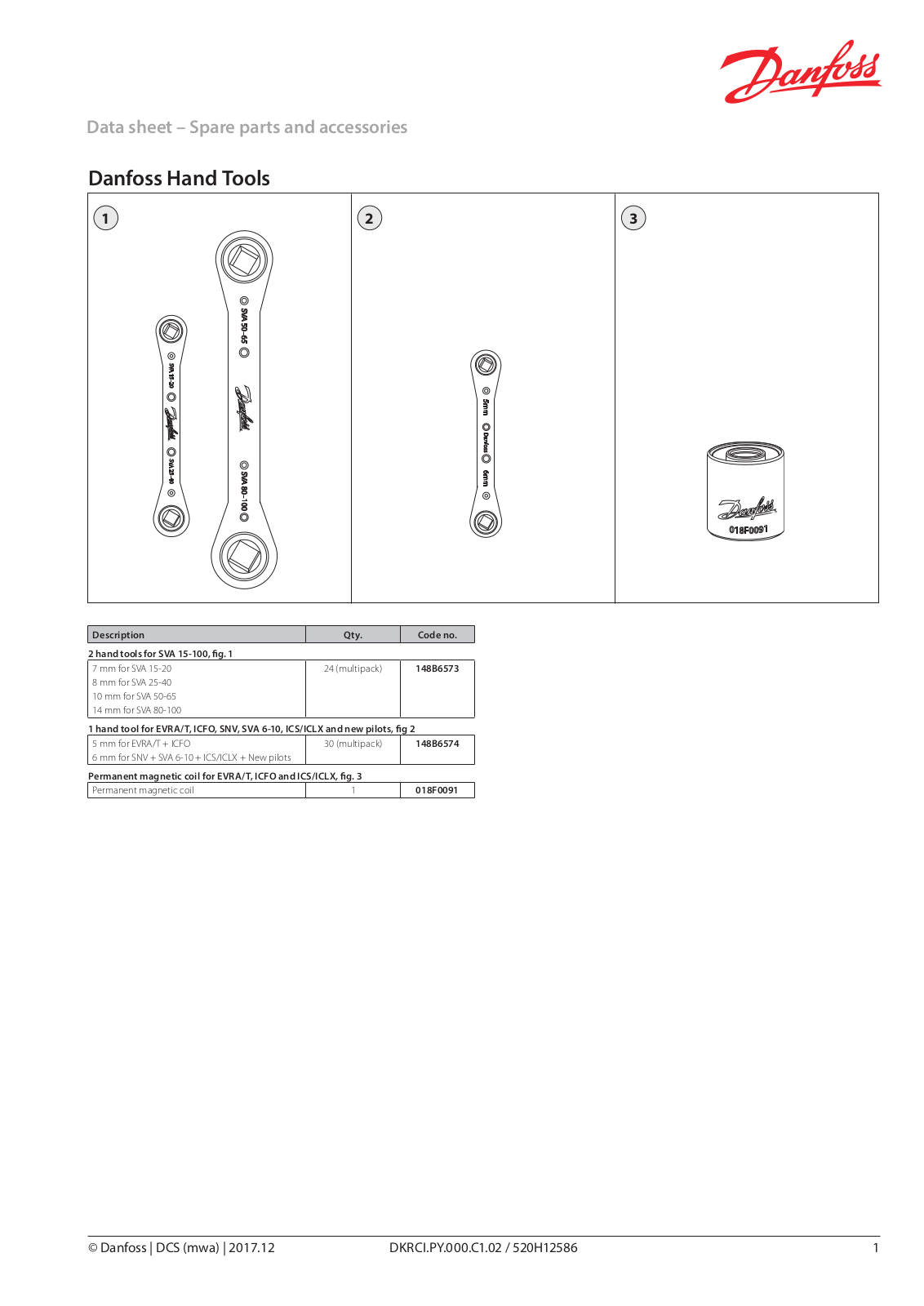 Danfoss SVA 15-20, SVA 25-40, SVA 50-65, SVA 80-100 Data sheet