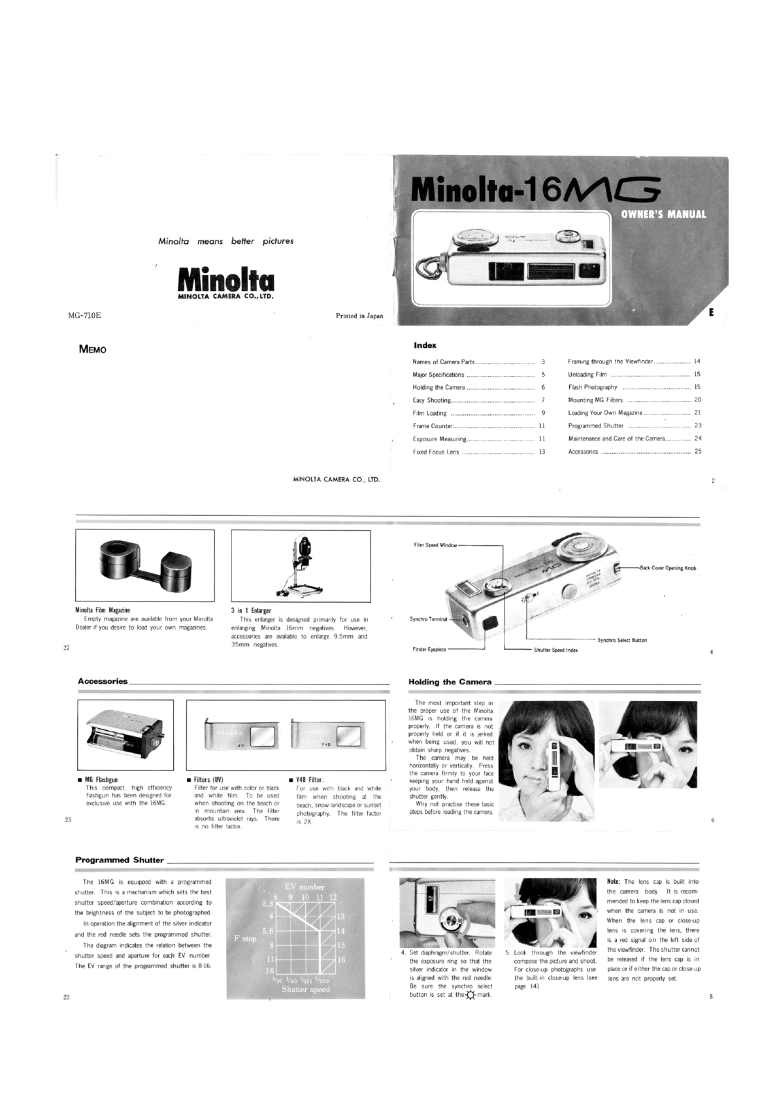 MINOLTA 16 MG Owner's Manual