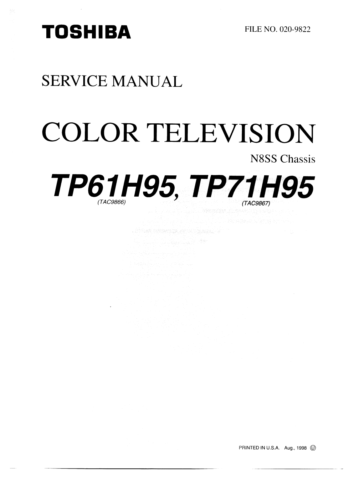 Toshiba TP61H95, TP71H95 Schematic