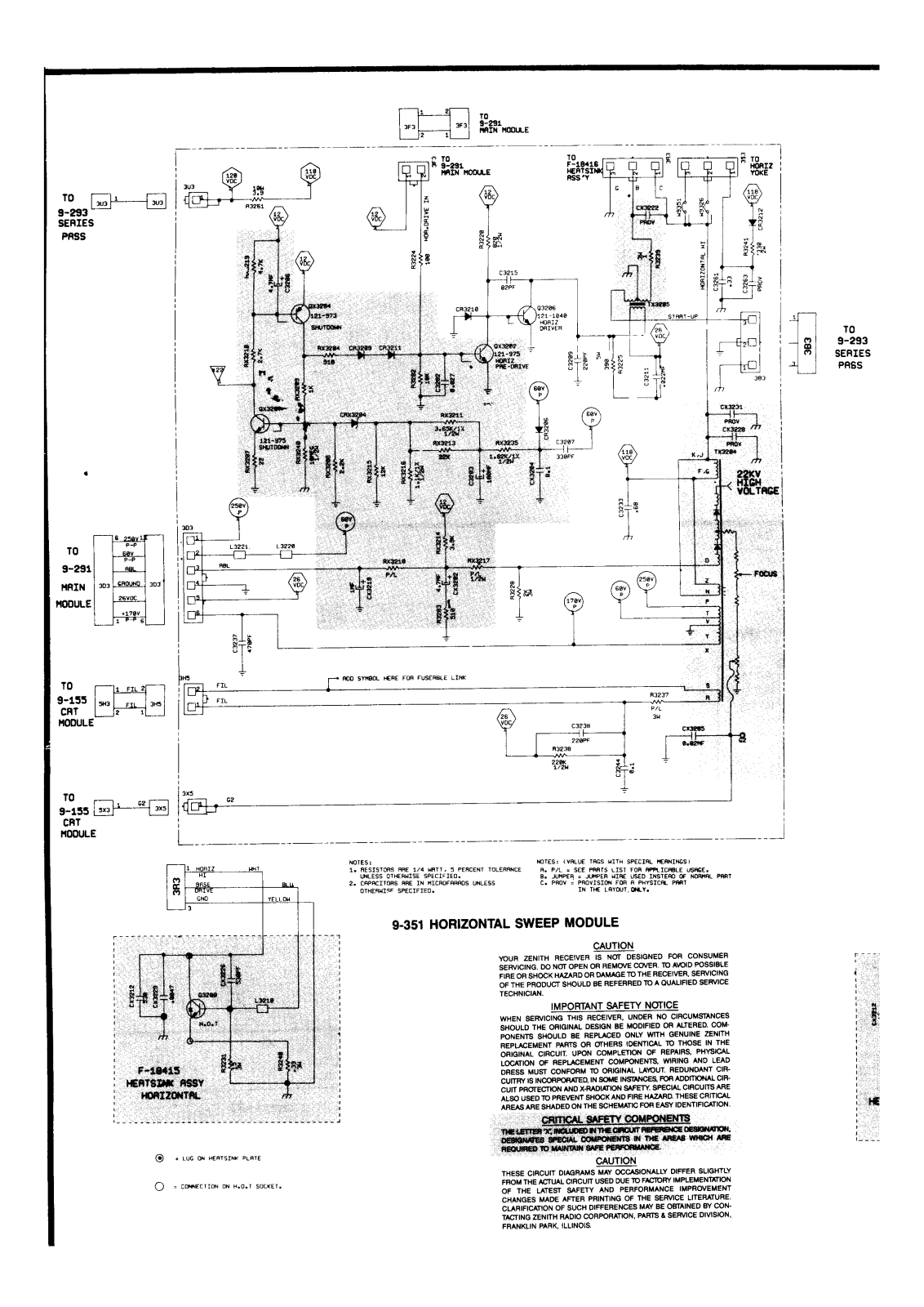 ZENITH 9-351 Service Manual