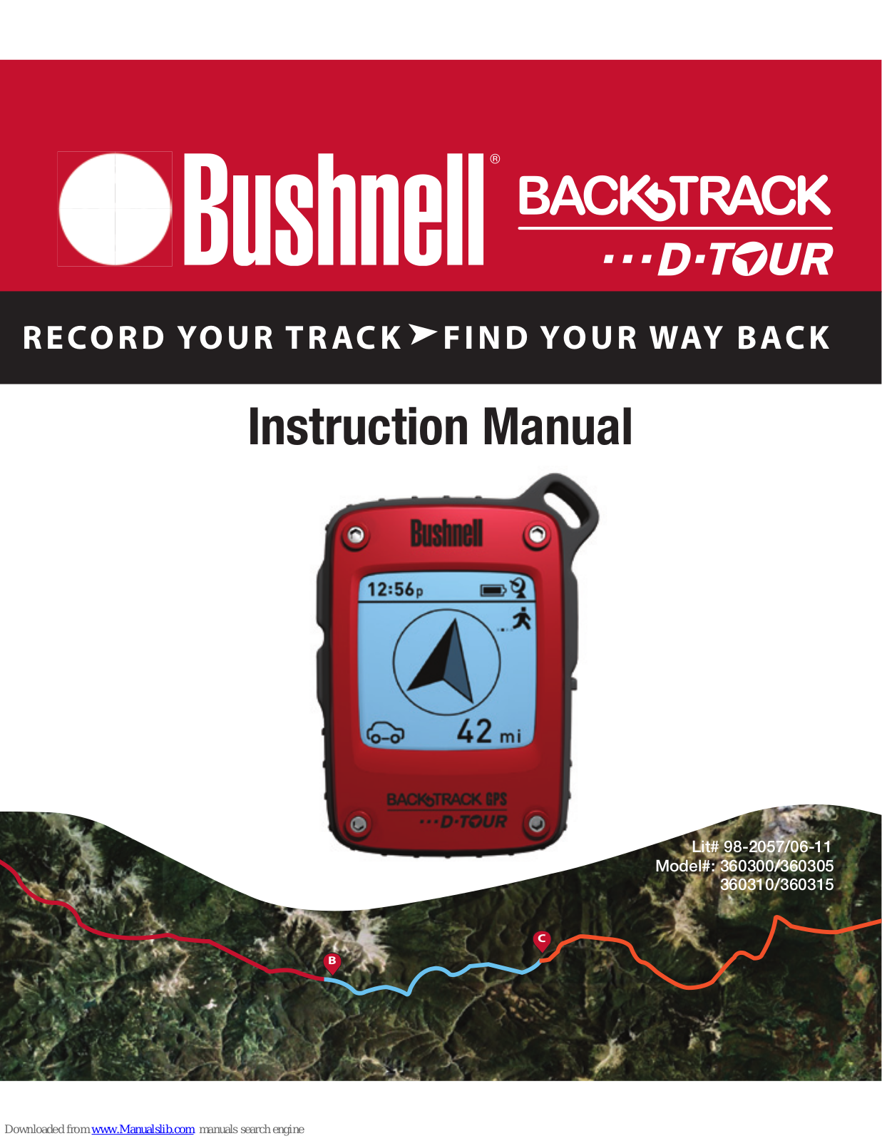 Bushnell Backtrack D-Tour 360300, Backtrack D-Tour 360305, Backtrack D-Tour 360310, Backtrack D-Tour 360315 Instruction Manual