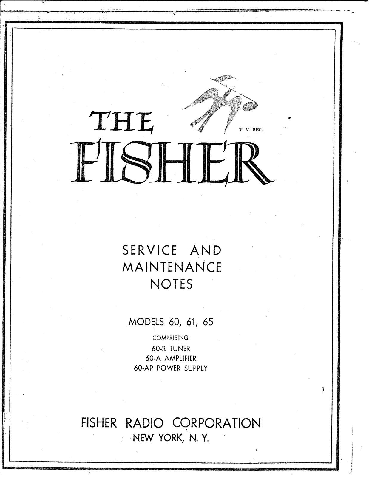 Fisher 61, 60, 65 Service Manual