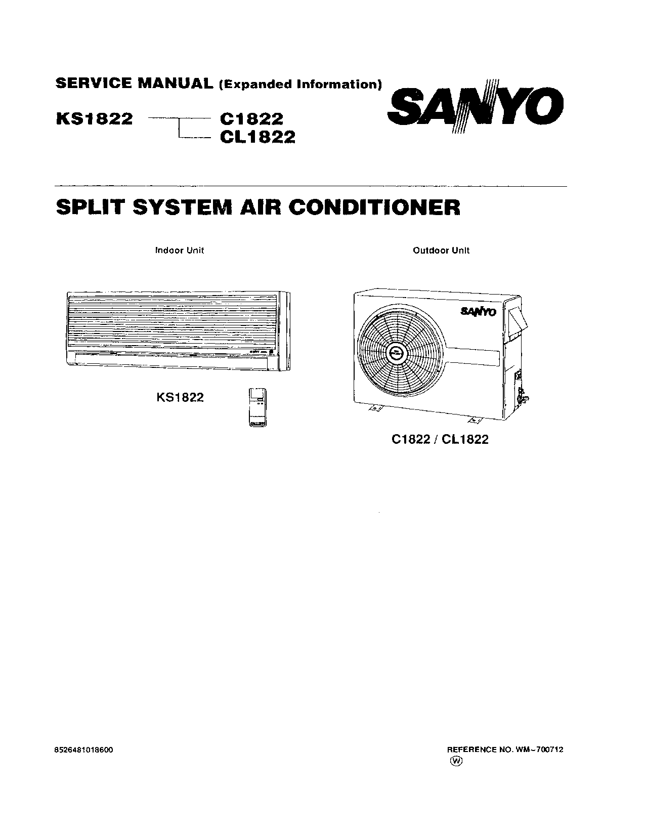 Sanyo C1822, CL1822, KS1822 User Manual