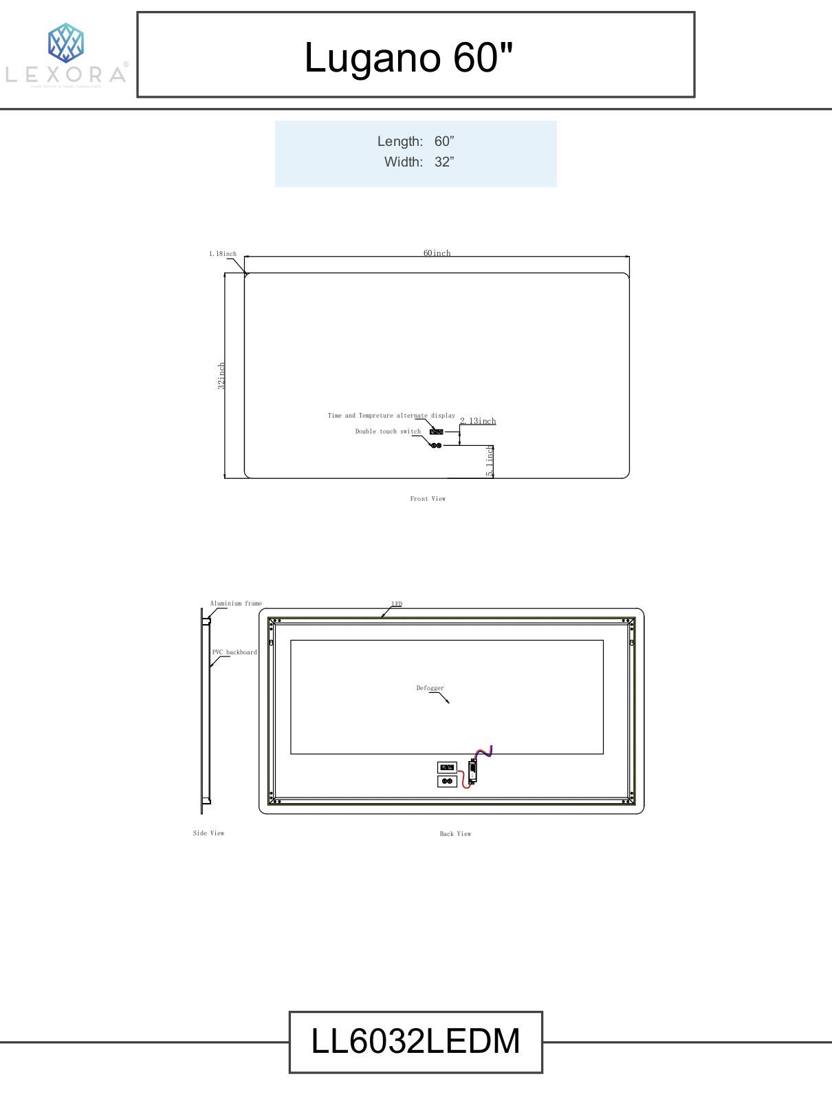 Lexora LL6032LEDM Specifications - ManualMachine.com
