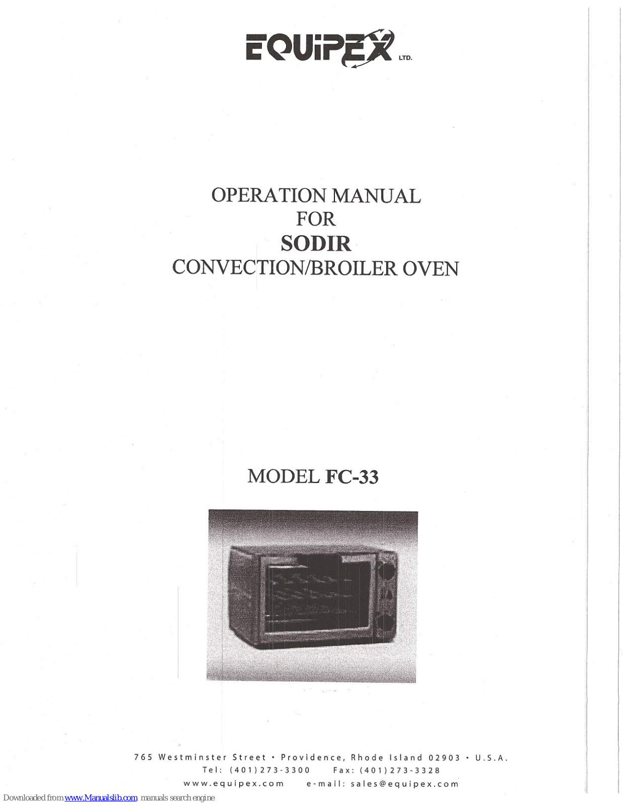 Equipex SODIR FC-33, SODIR FC-33/1 Operation Manual - ManualMachine.com