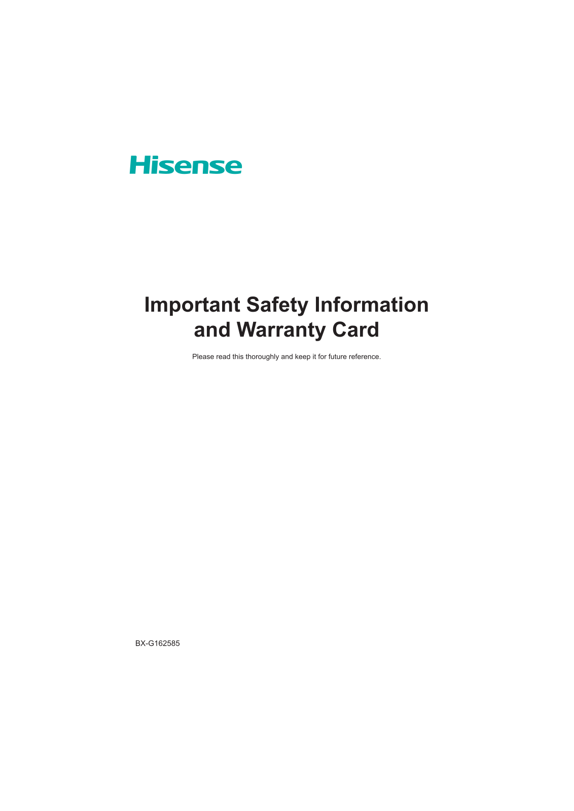 Hisense Electric LCDF0102 User Manual