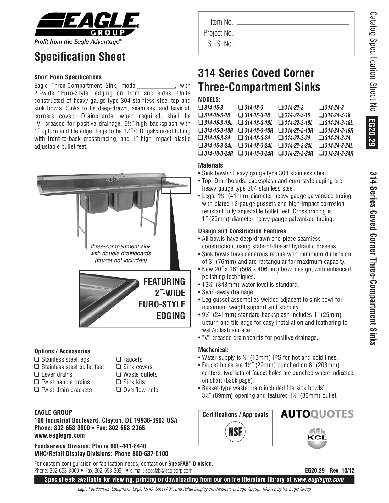 Eagle 314-16-3 User Manual